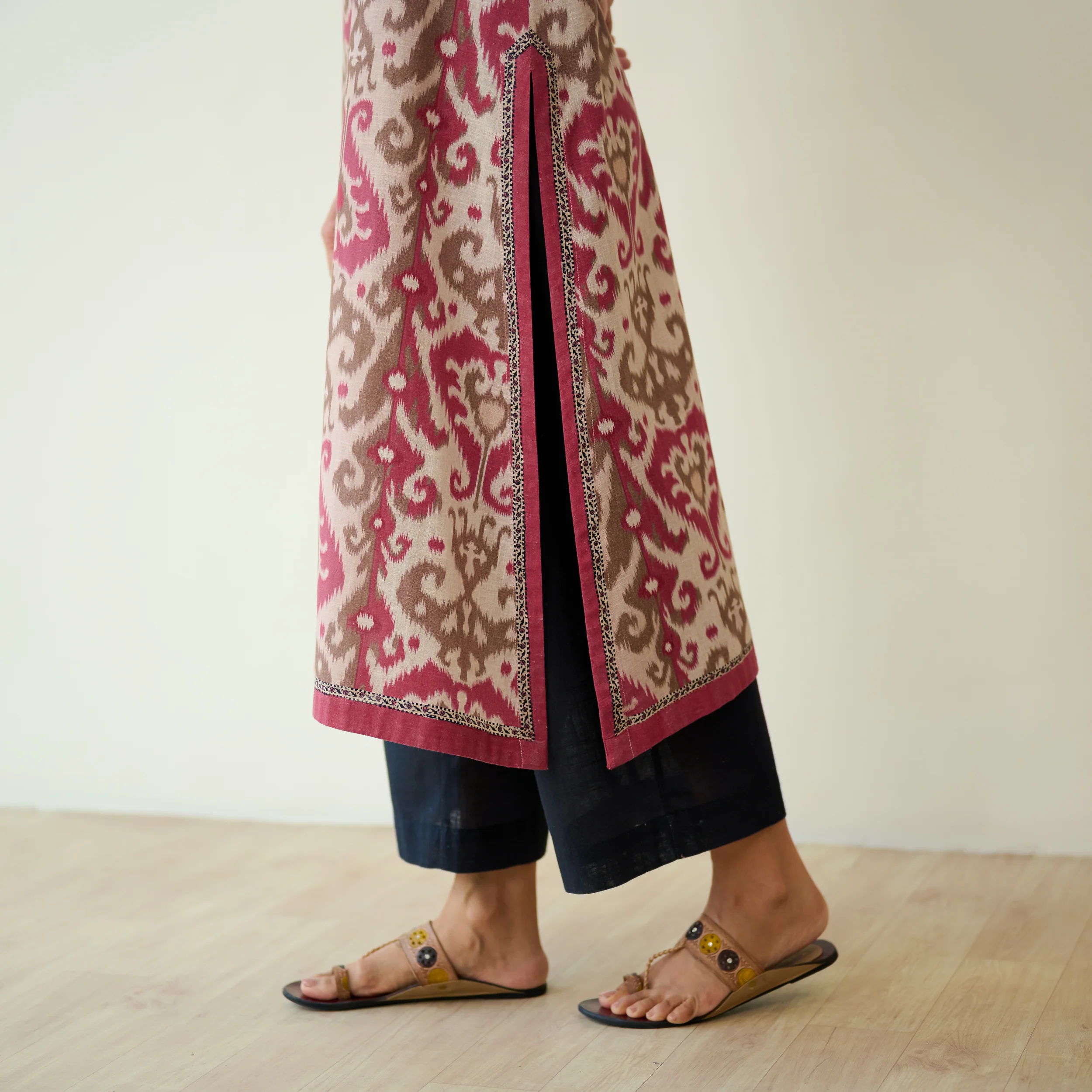 Abha Slub Cotton Kurta - Earthy Pink - Image 5
