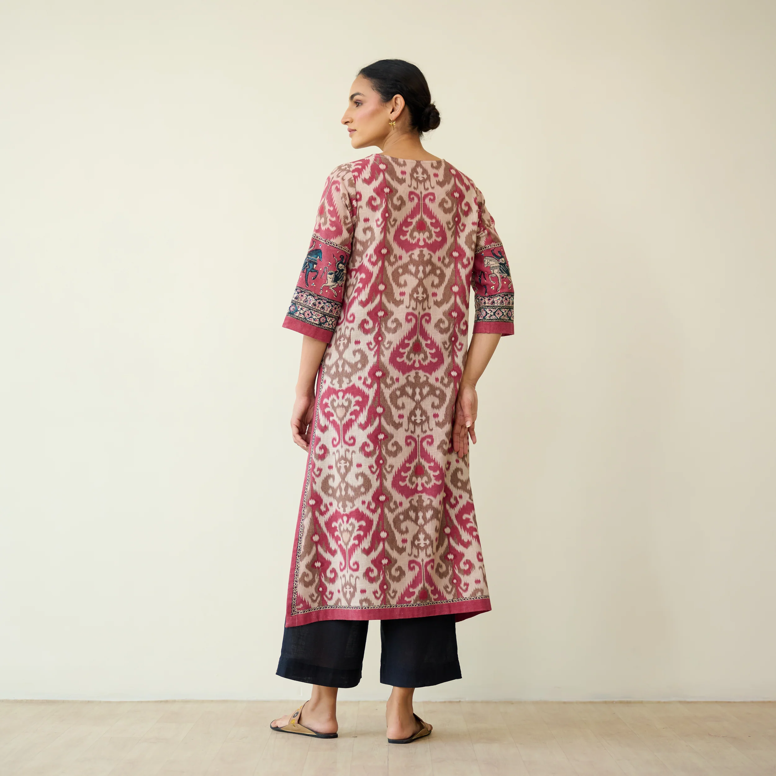 Abha Slub Cotton Kurta - Earthy Pink - Image 8