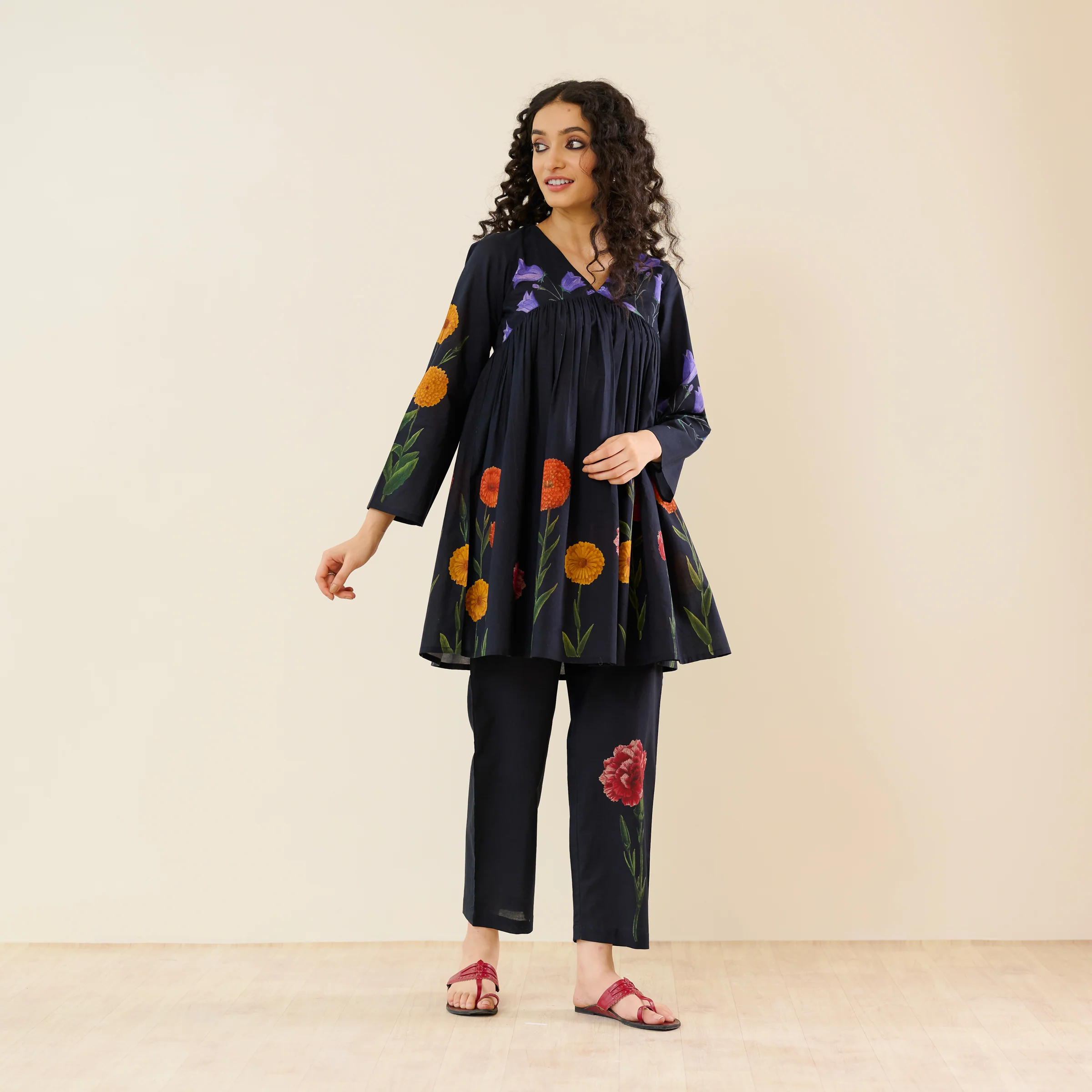 At The Florist's Cotton Co-ord Set - Black - Image 5