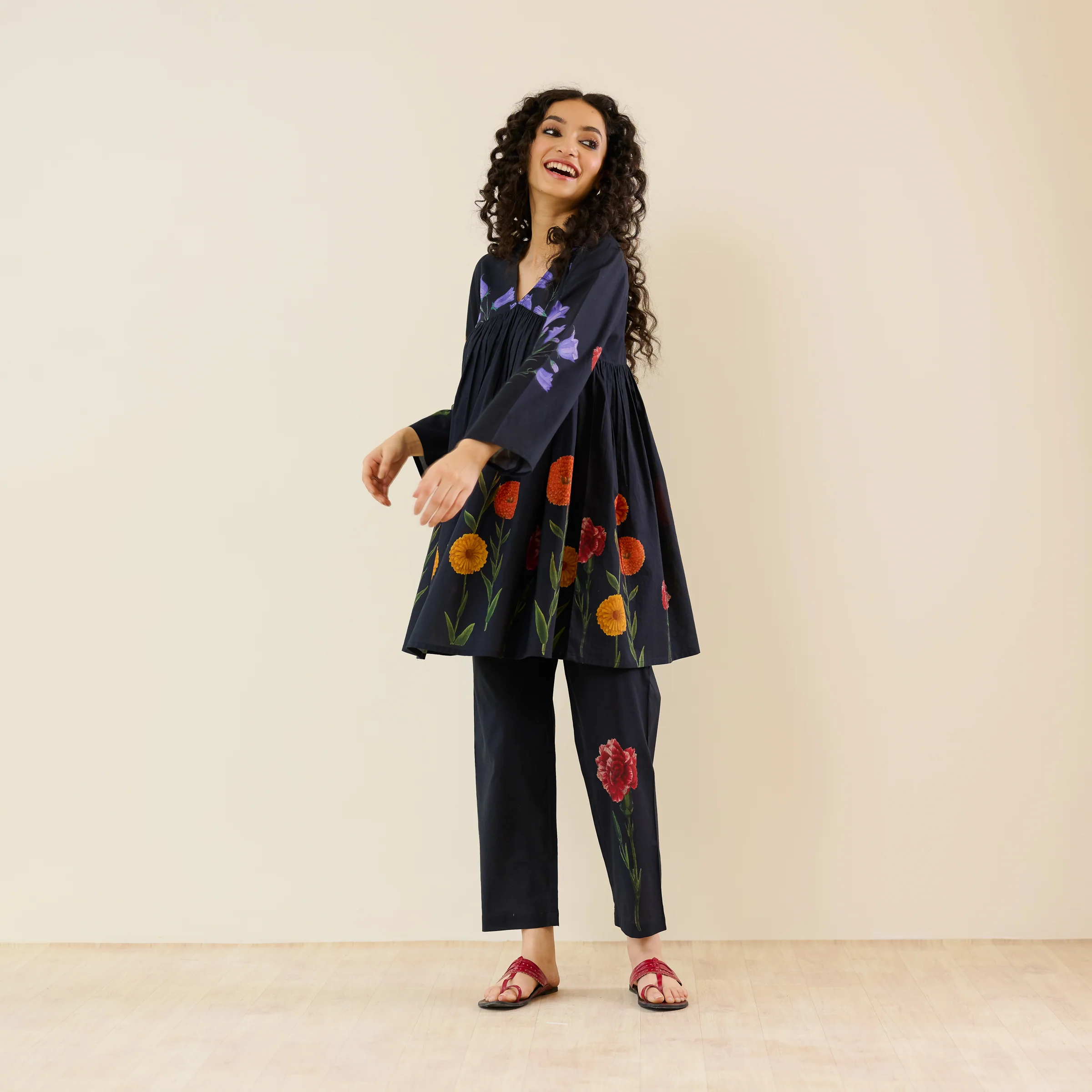 At The Florist's Cotton Co-ord Set - Black - Image 8