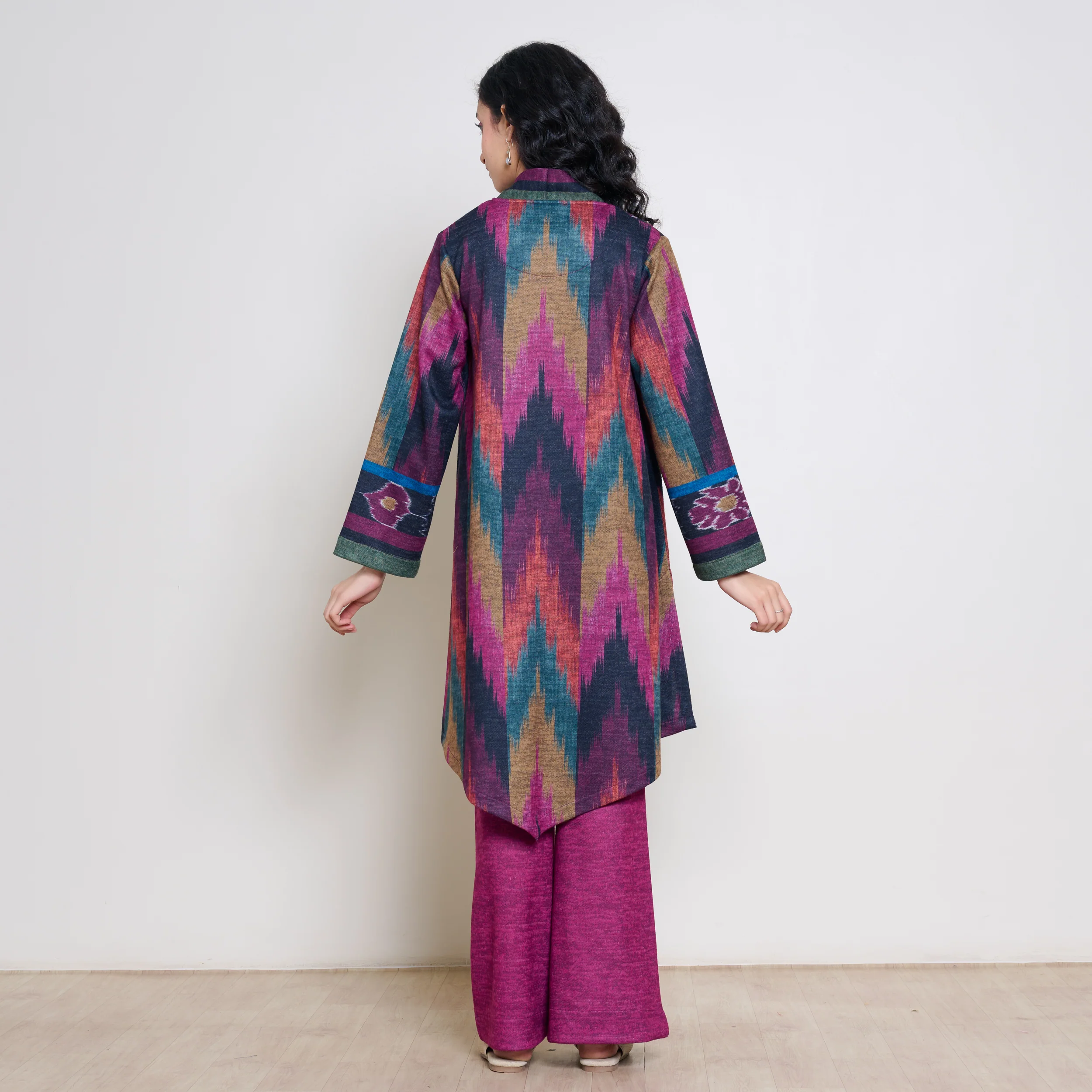 Autumn Woollen Coord Set - Black & Multicolour - Image 7