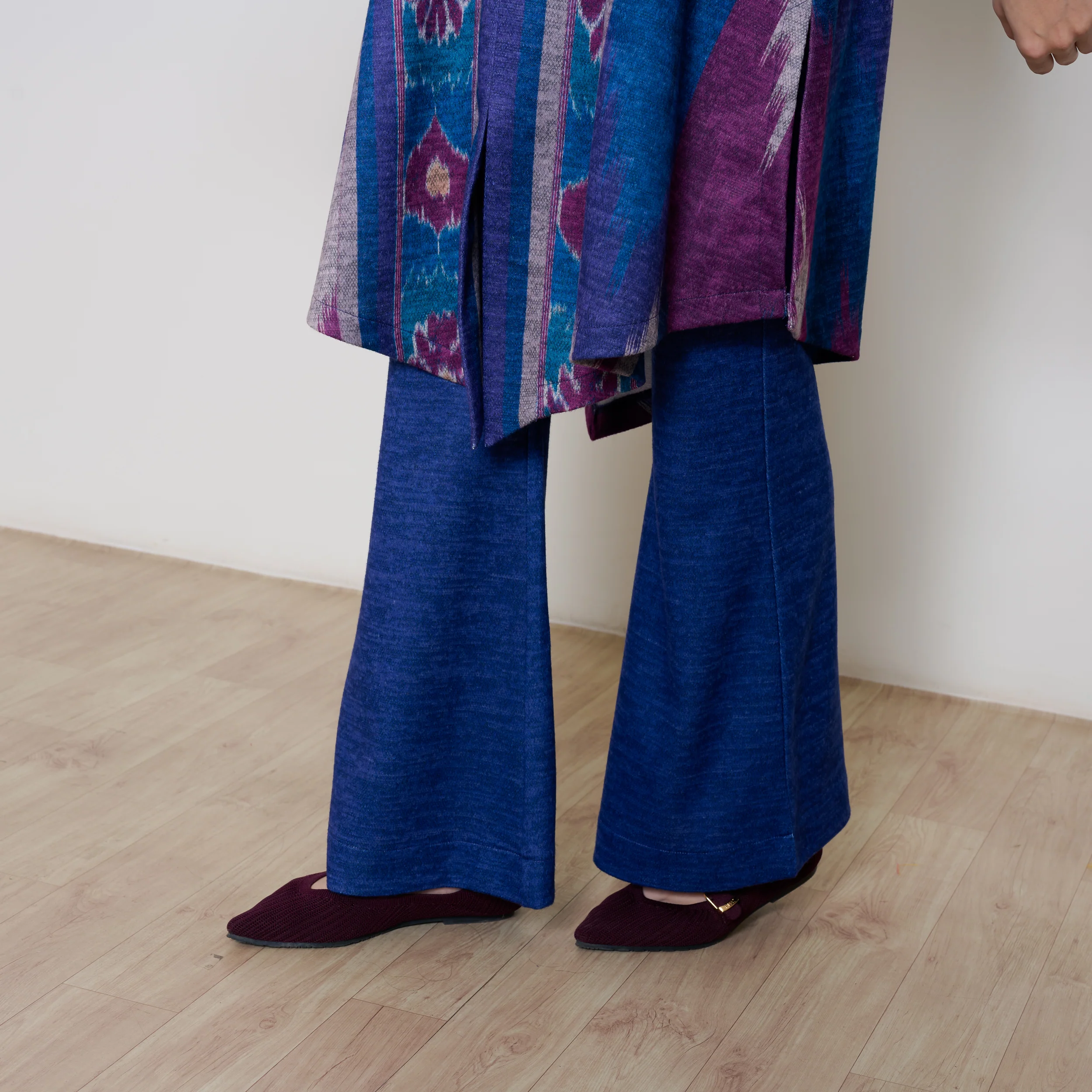 Autumn Woollen Coord Set - Porcelain Blue & Multicolour - Image 8