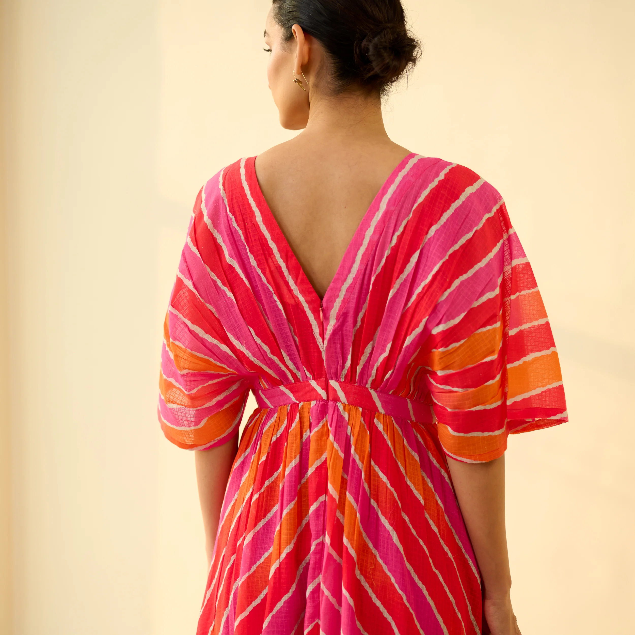 Bebo Hand Embroidered Kota Doria Cotton Maxi Dress - Multicolour - Image 3
