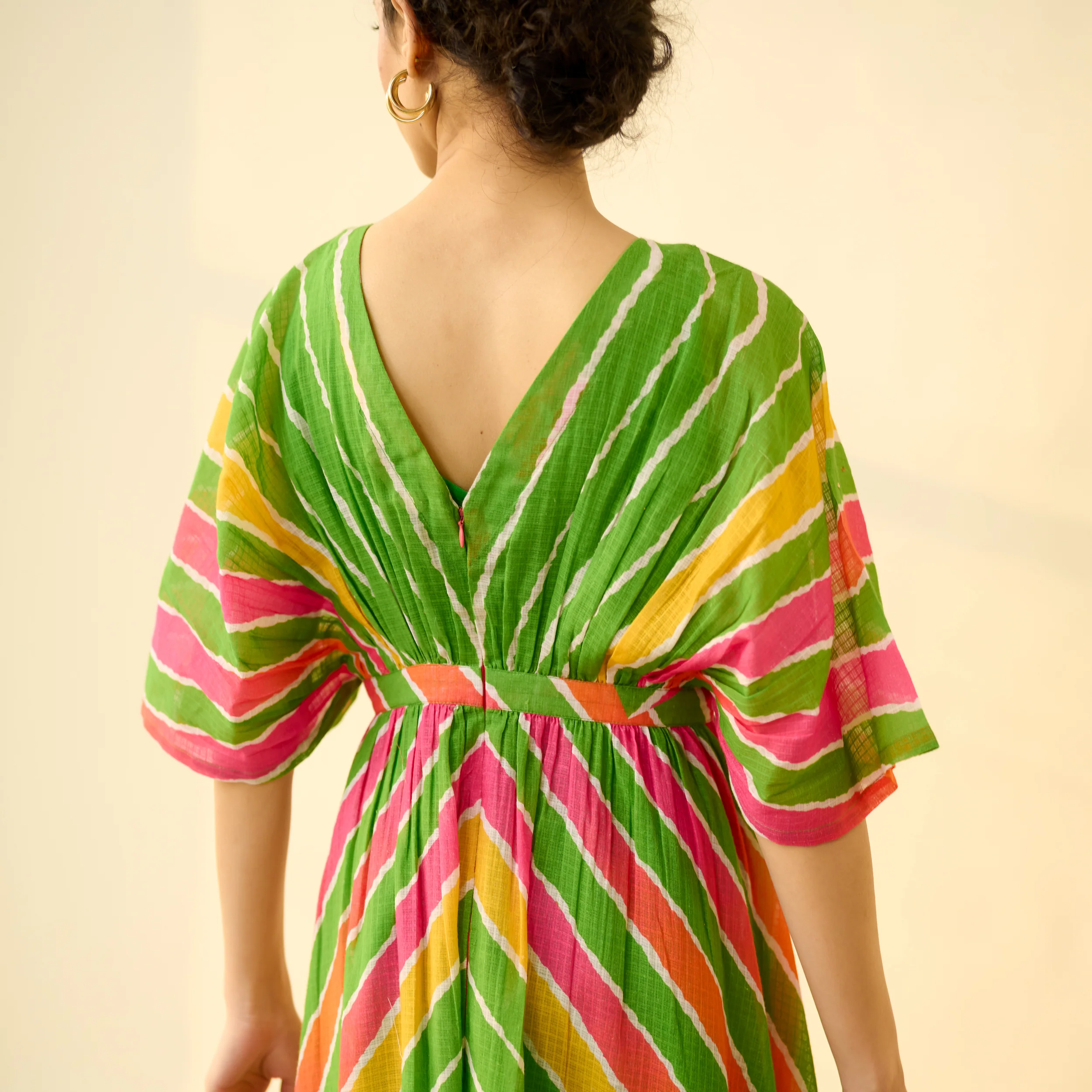 Bebo Hand Embroidered Kota Doria Cotton Maxi Dress - Multicolour - Image 3