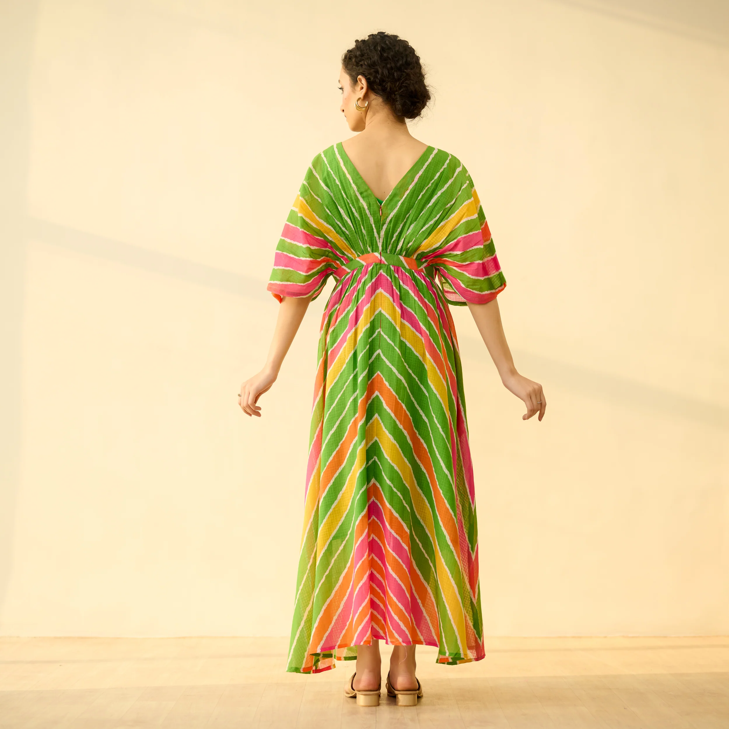 Bebo Hand Embroidered Kota Doria Cotton Maxi Dress - Multicolour - Image 6
