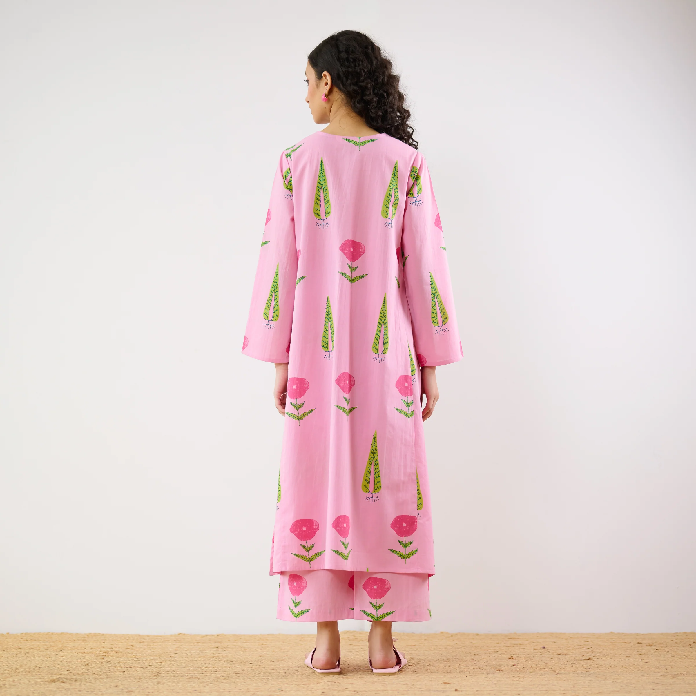 Begum's Bagh Printed Co-ord Set - Baby Pink - Image 9