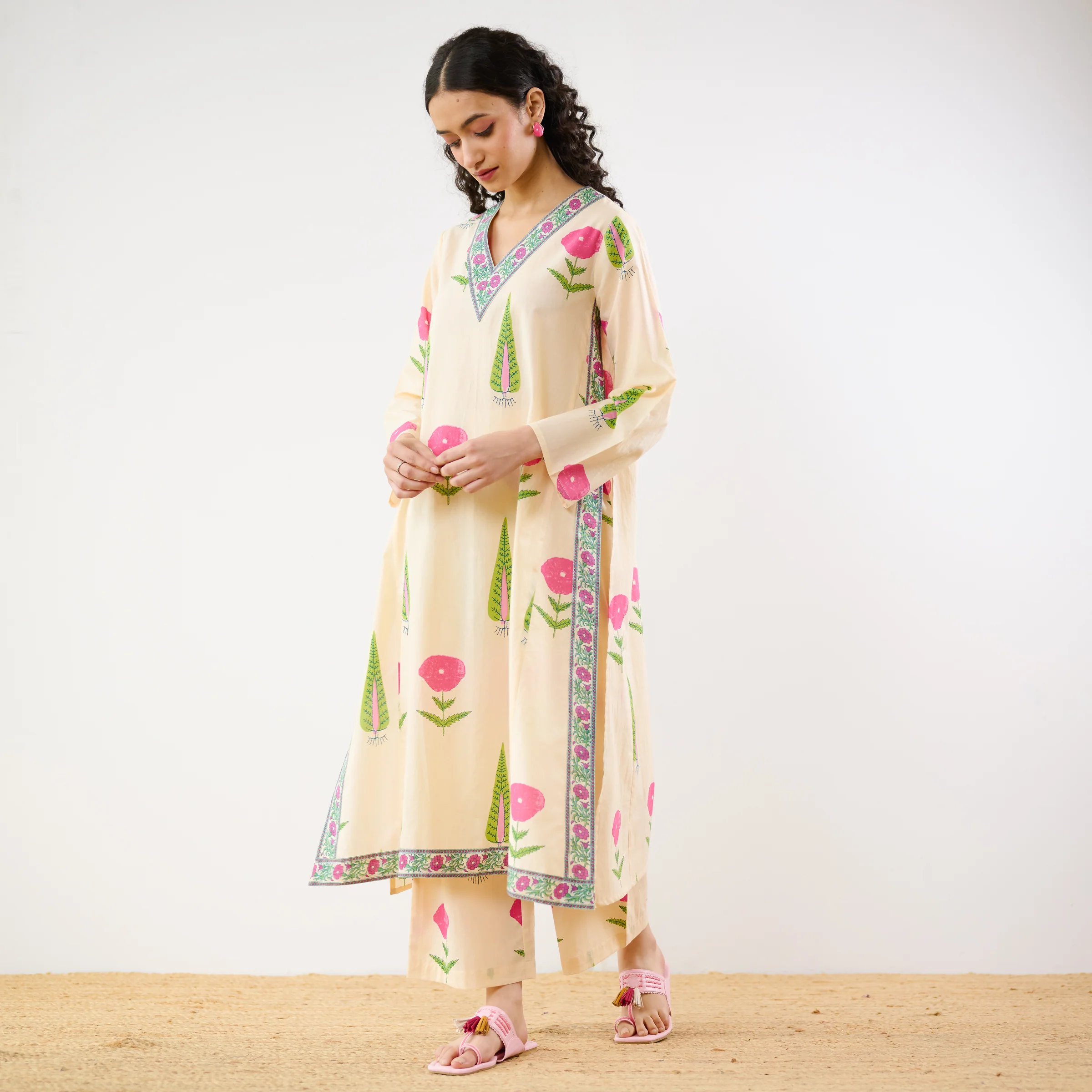 Begum's Bagh Printed Co-ord Set - Off White - Image 6