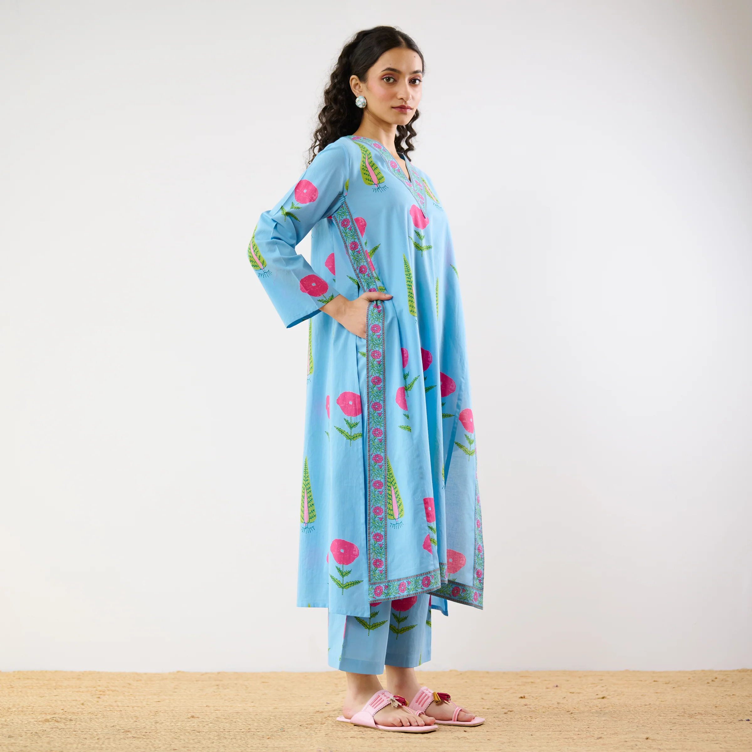 Begum's Bagh Printed Co-ord Set - Sky Blue - Image 5