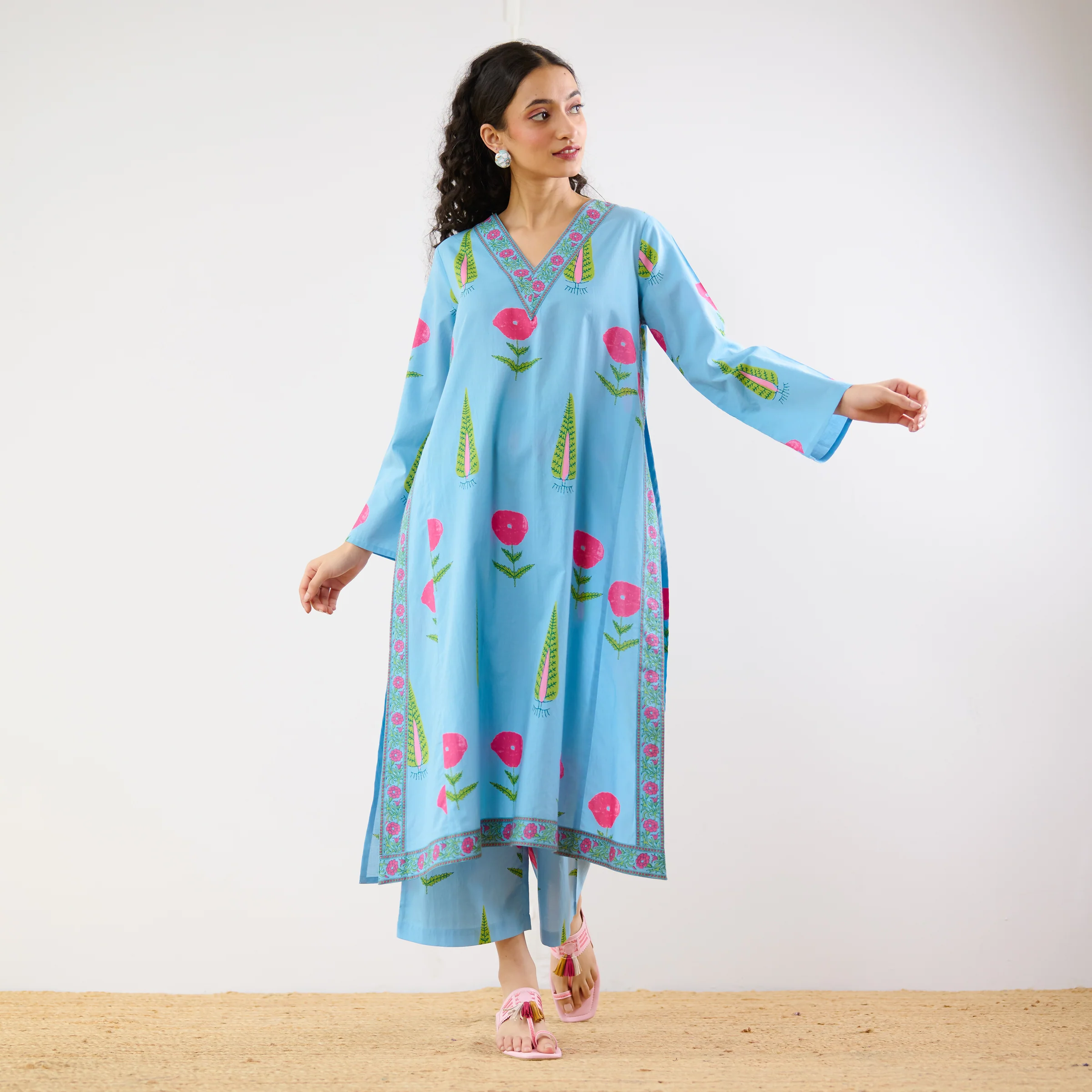 Begum's Bagh Printed Co-ord Set - Sky Blue - Image 7