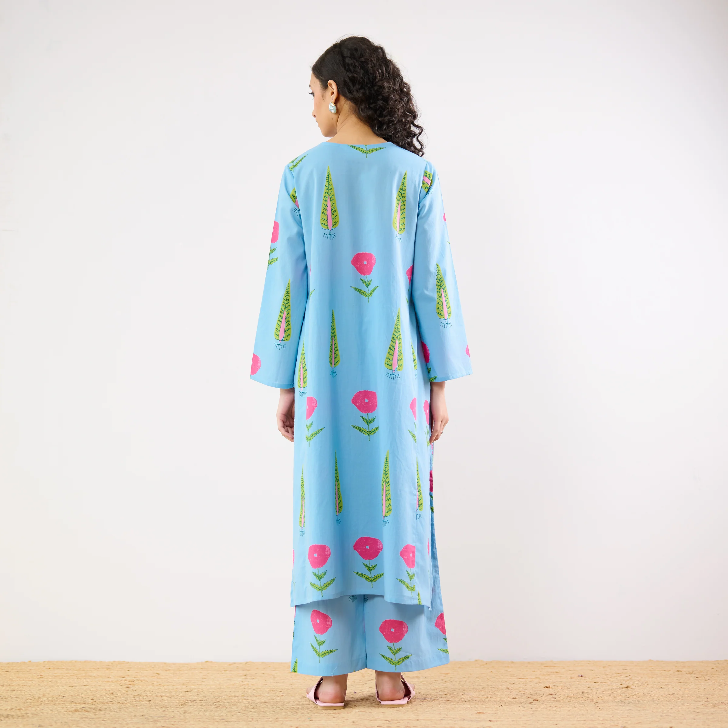 Begum's Bagh Printed Co-ord Set - Sky Blue - Image 8
