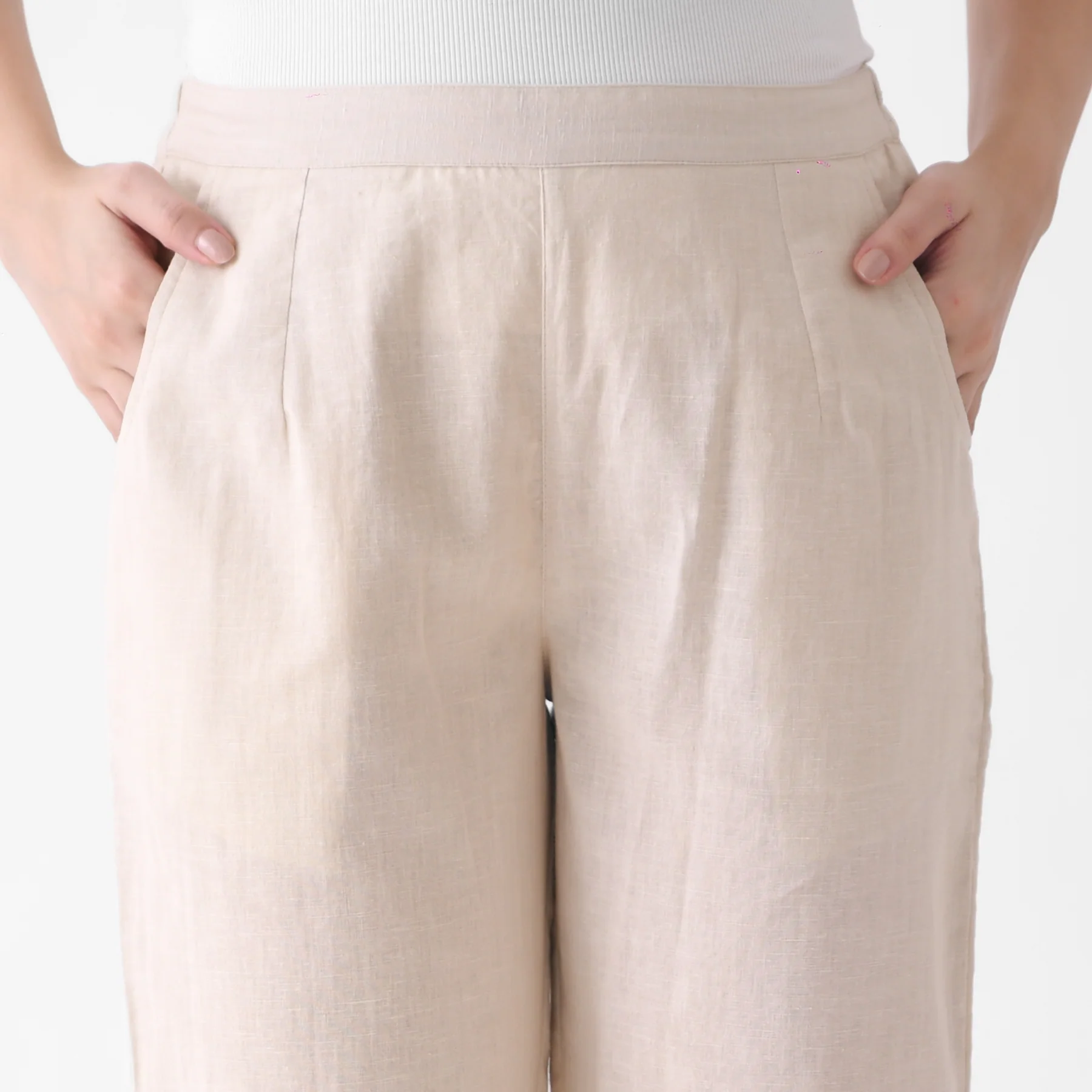 Beige Cotton AMPM Pants - Image 4