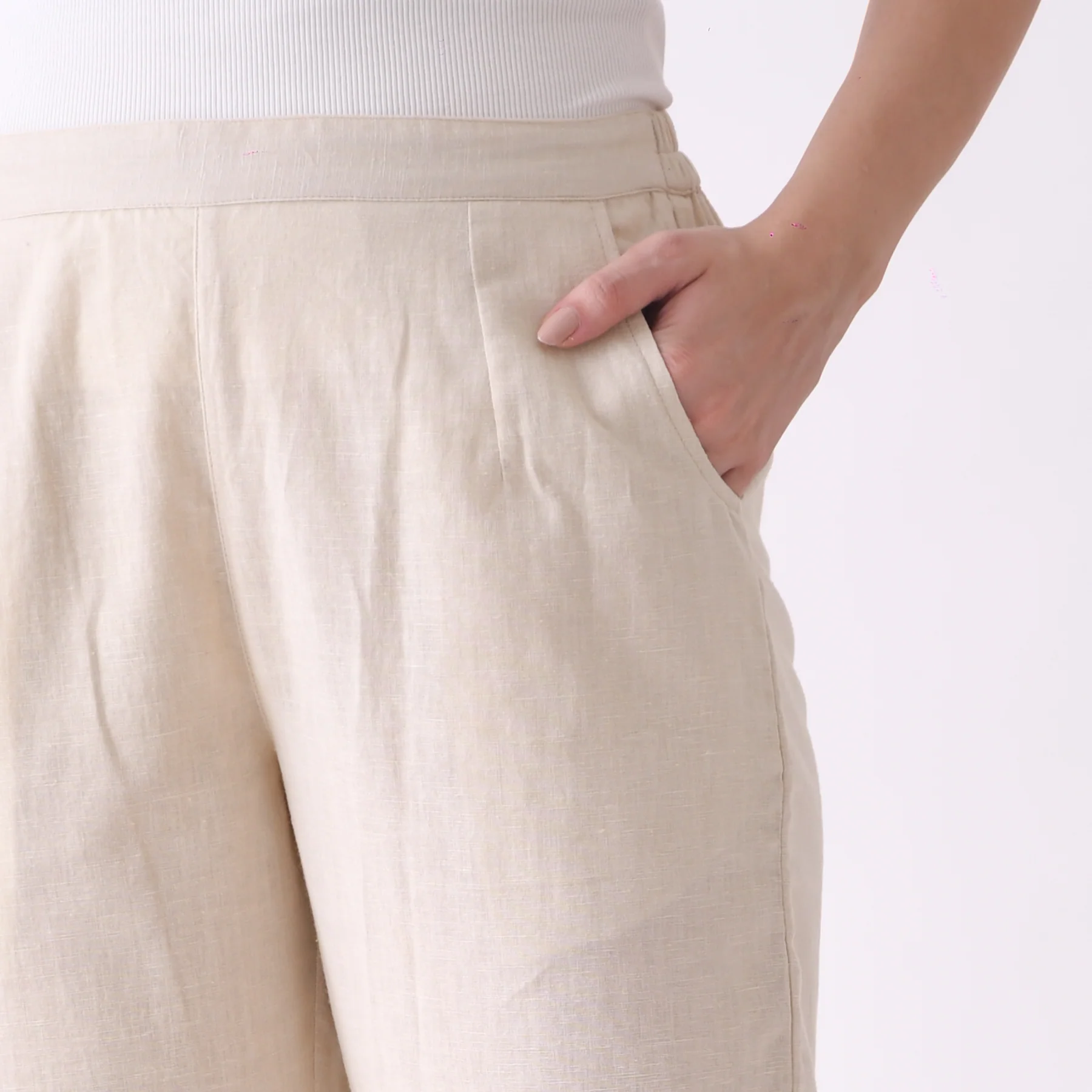 Beige Cotton AMPM Pants - Image 5