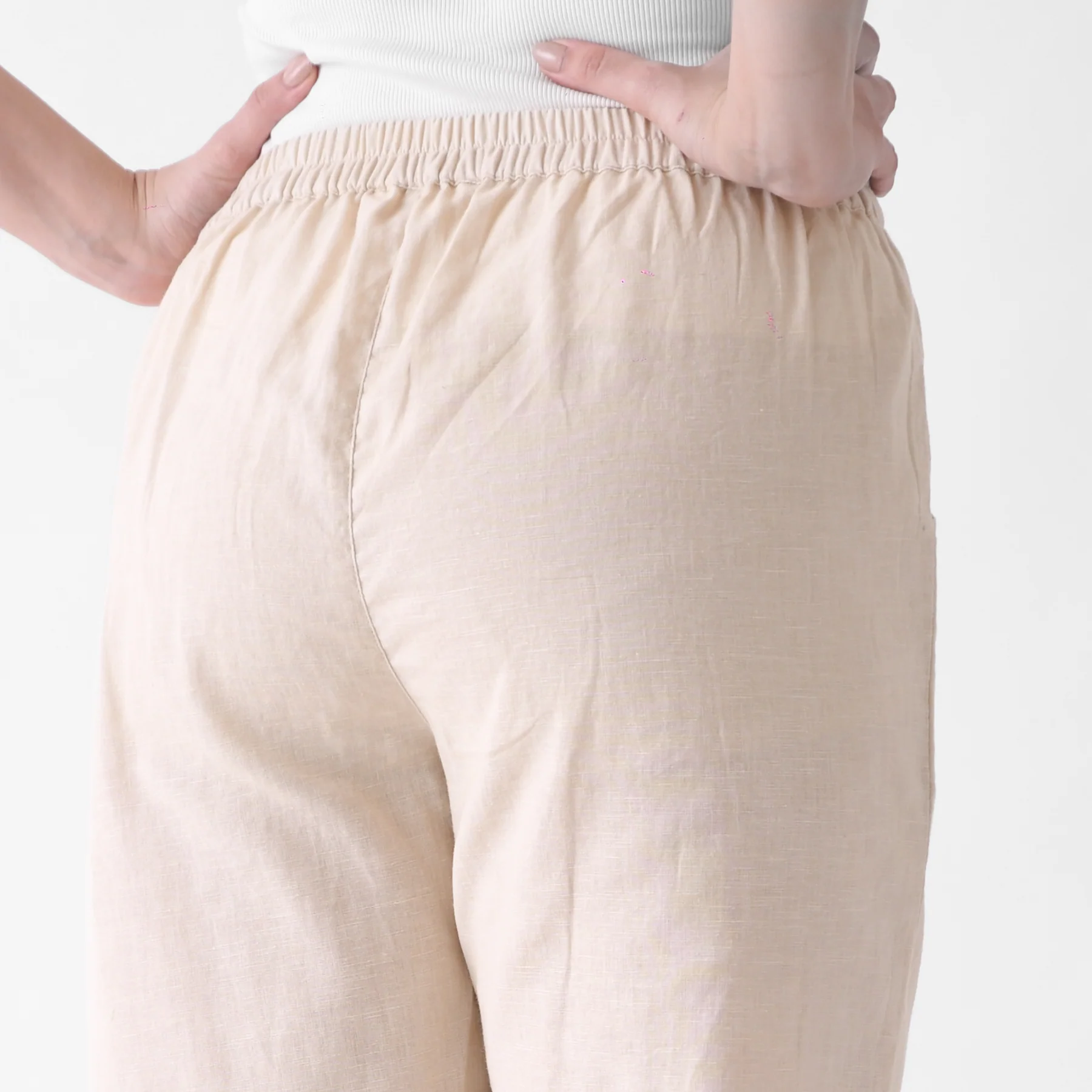 Beige Cotton AMPM Pants - Image 7