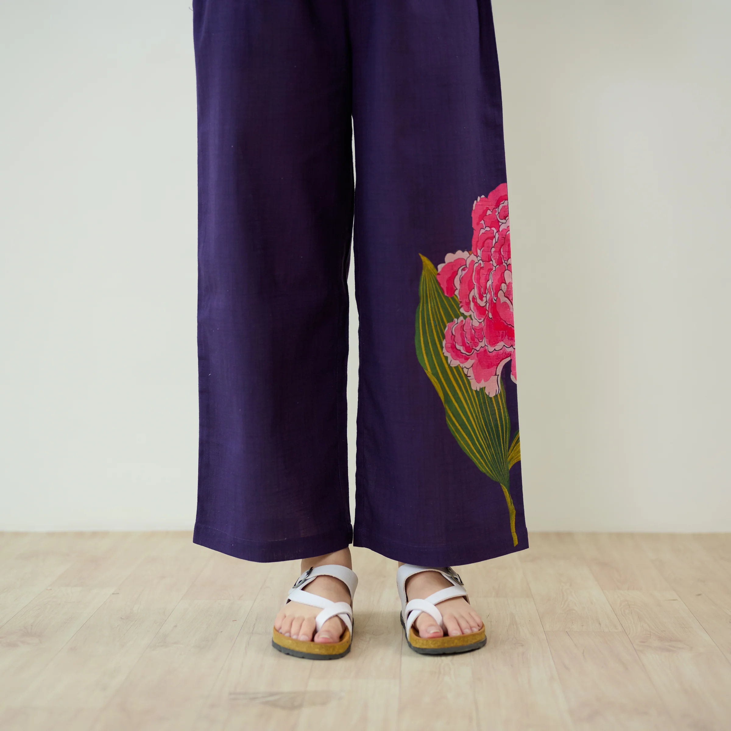 Belle Slub Cotton Kurta Set - Violet - Image 5