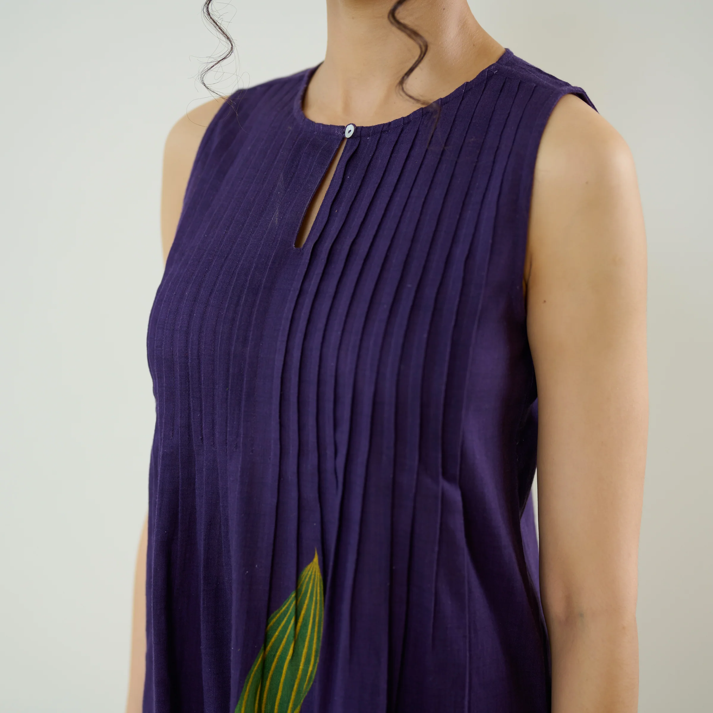 Belle Slub Cotton Kurta Set - Violet - Image 8