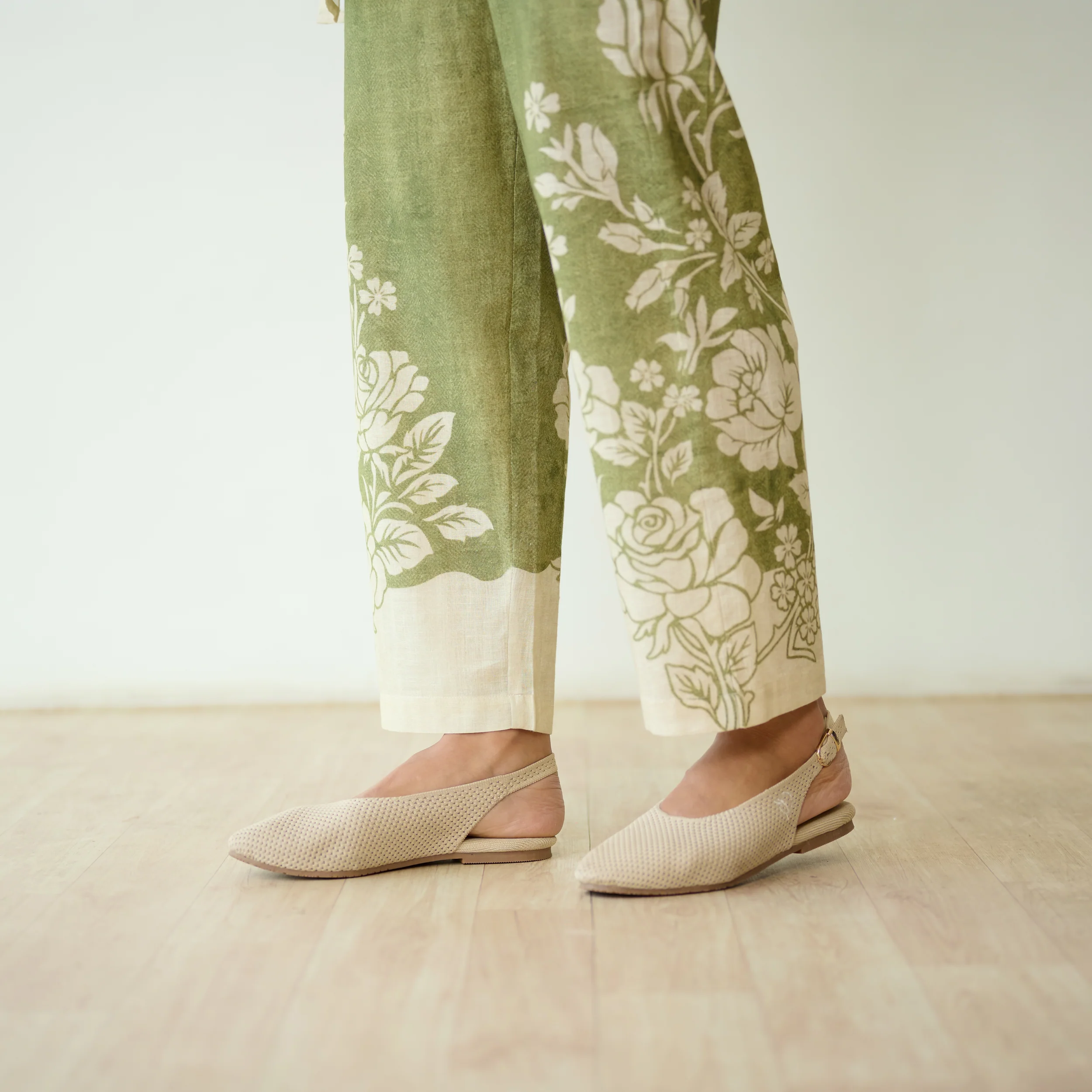 Bellflower Slub Cotton Coord Set - Spinach Green - Image 4