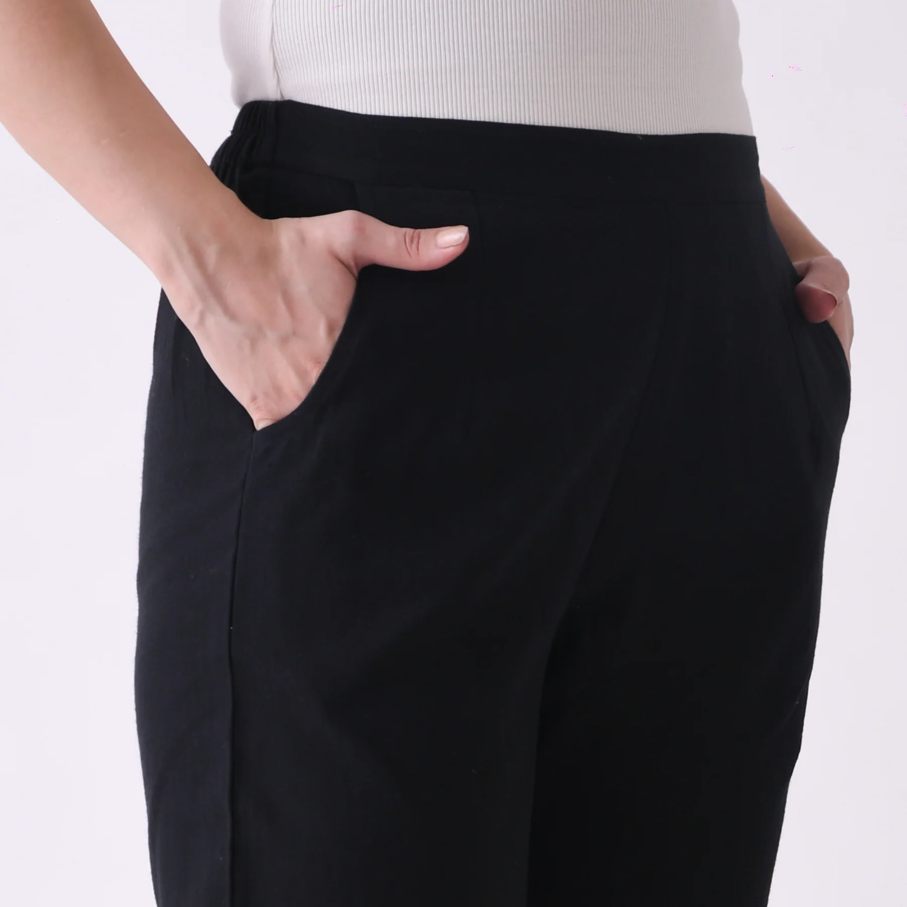 Black Cotton AMPM Pants - Image 5