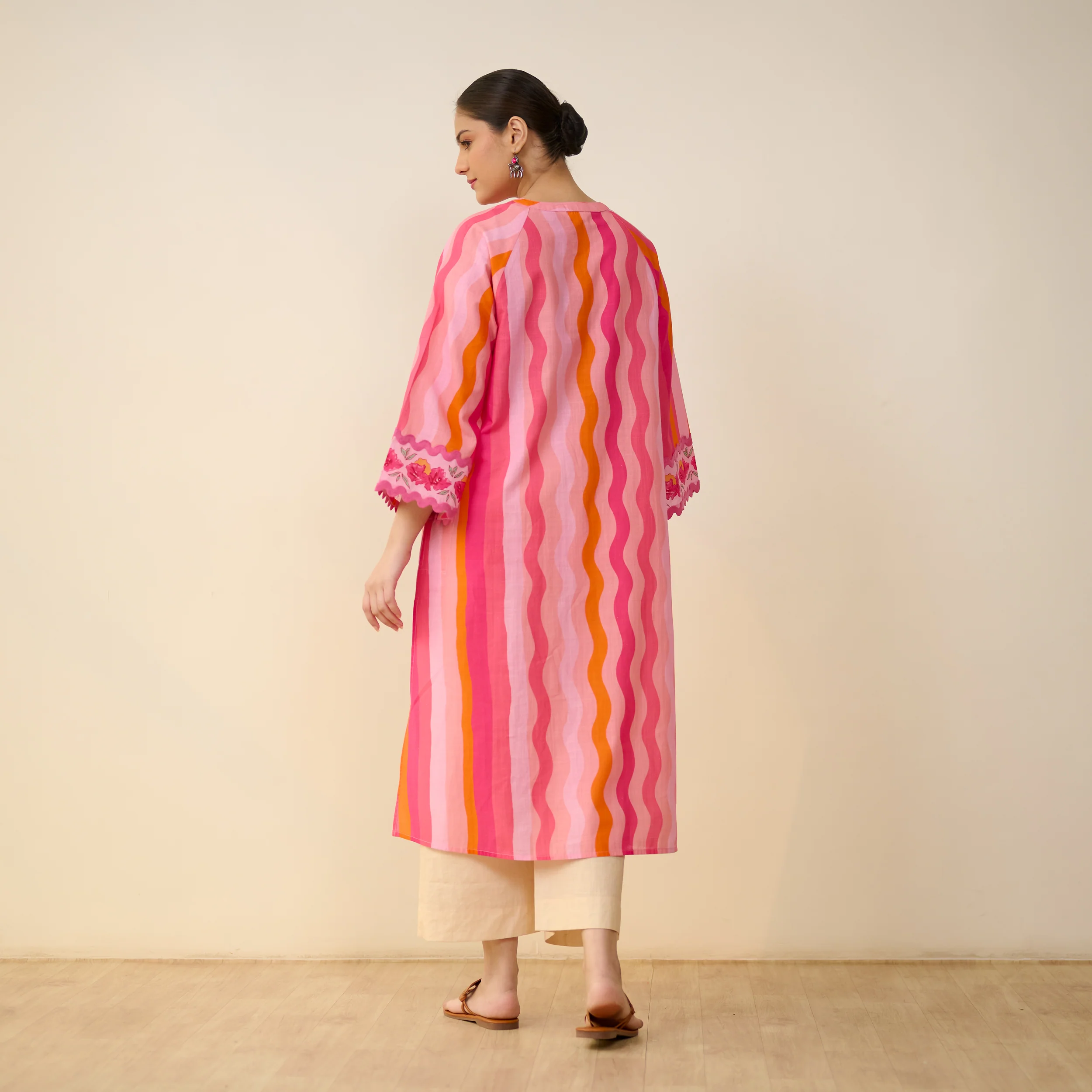 Bohemian Cotton Slub Breeze Kurta - Hues of Pink - Image 10