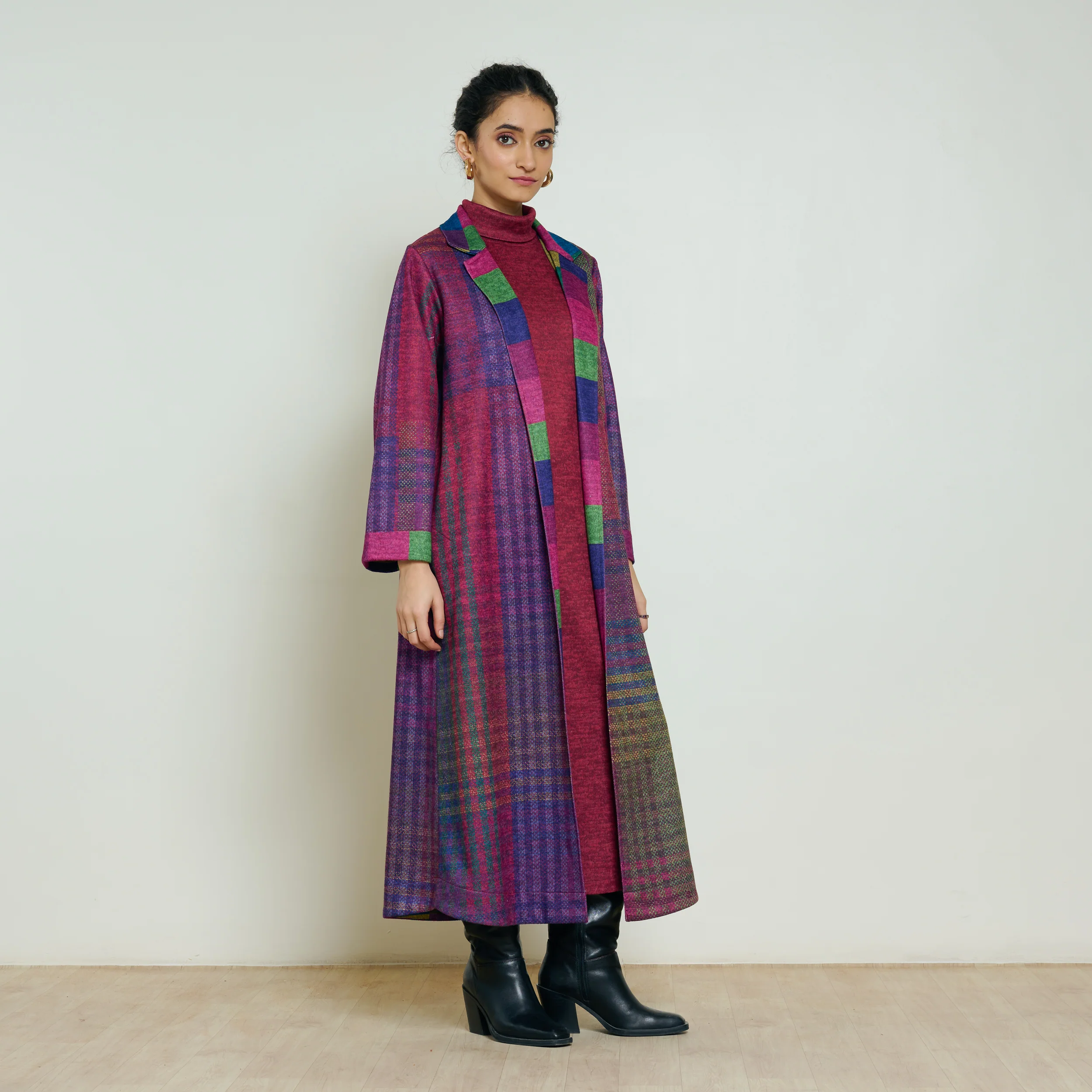 Bold Patch Woollen Overcoat - Multicolour - Image 5