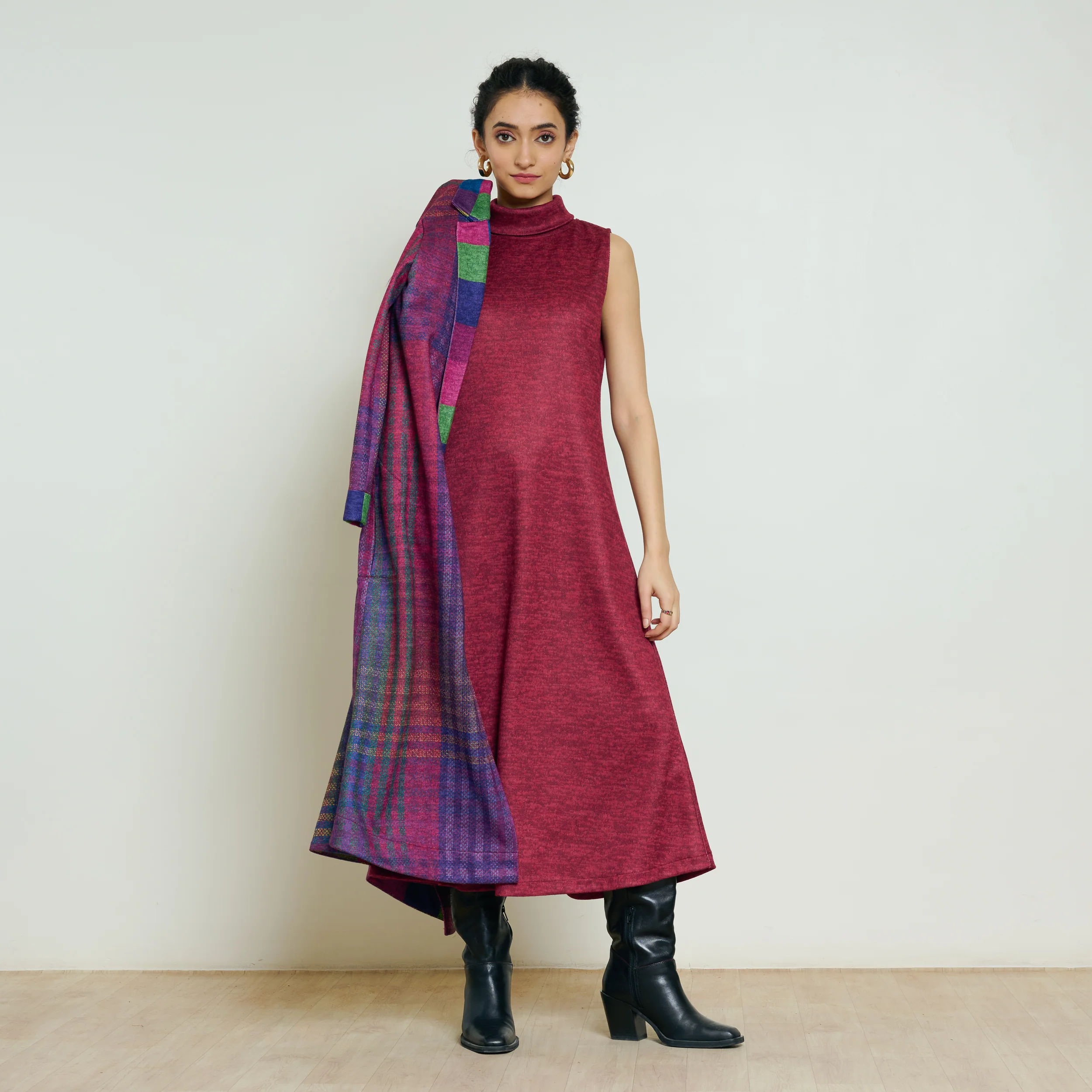 Bold Patch Woollen Overcoat - Multicolour - Image 9