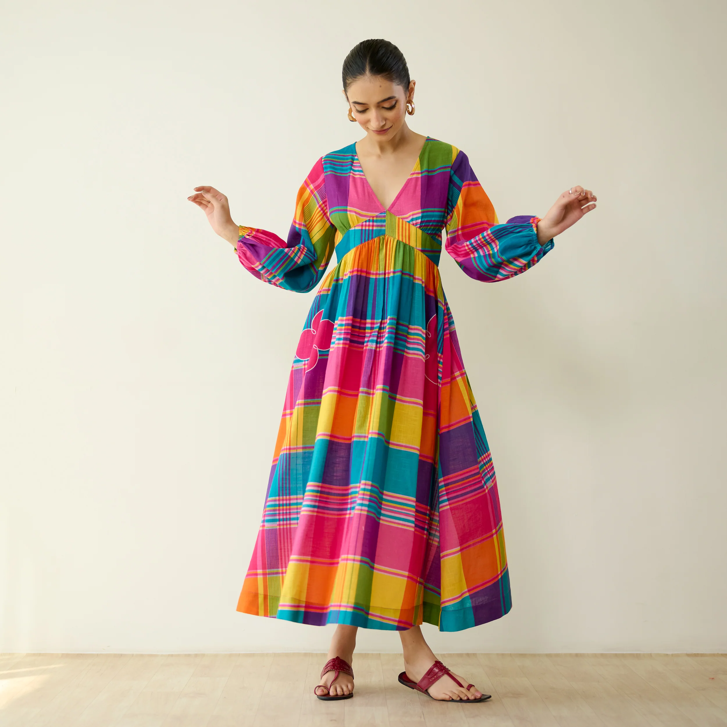 Candy Cloud Pure Slub Cotton Dress - Multicolour - Image 7