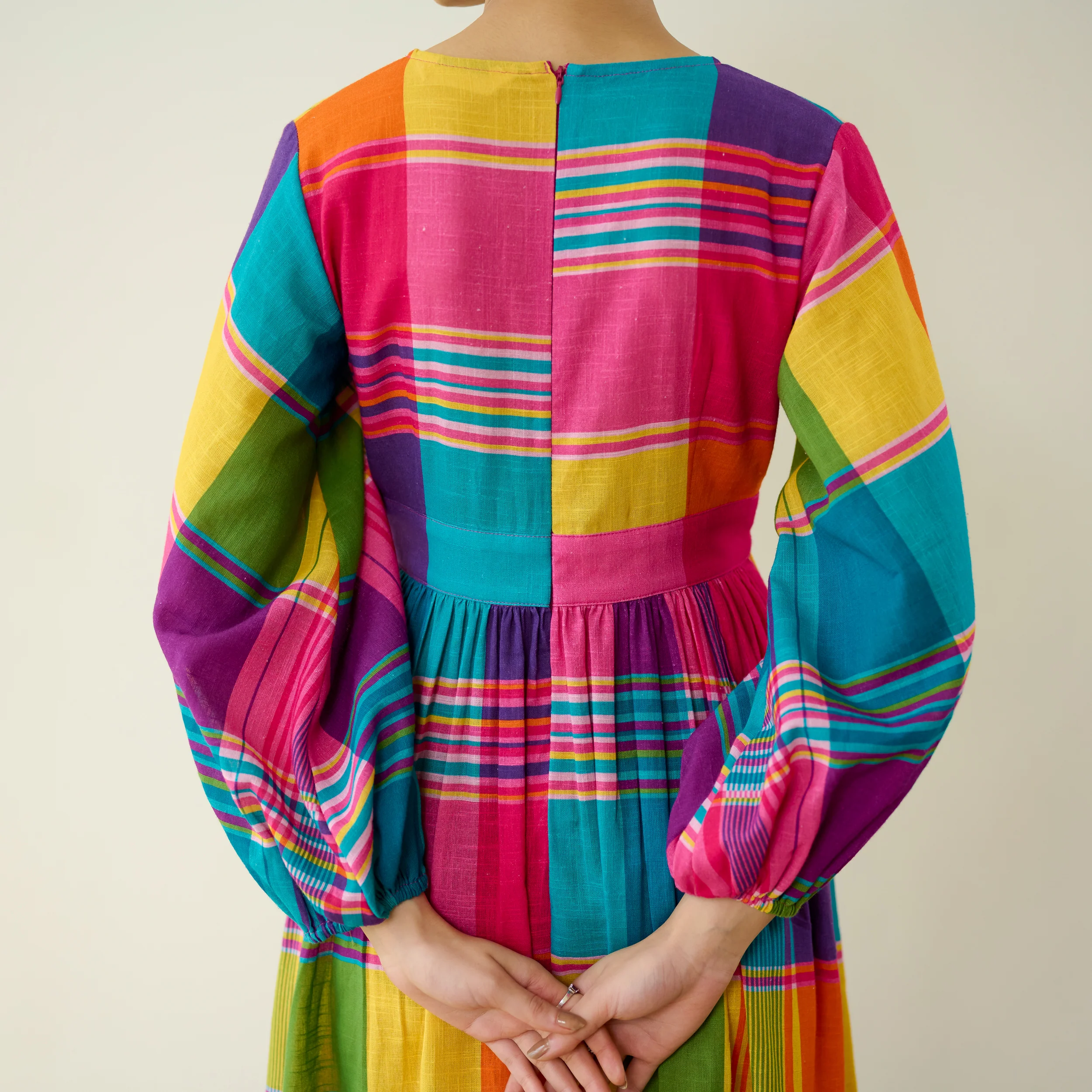 Candy Cloud Pure Slub Cotton Dress - Multicolour - Image 9