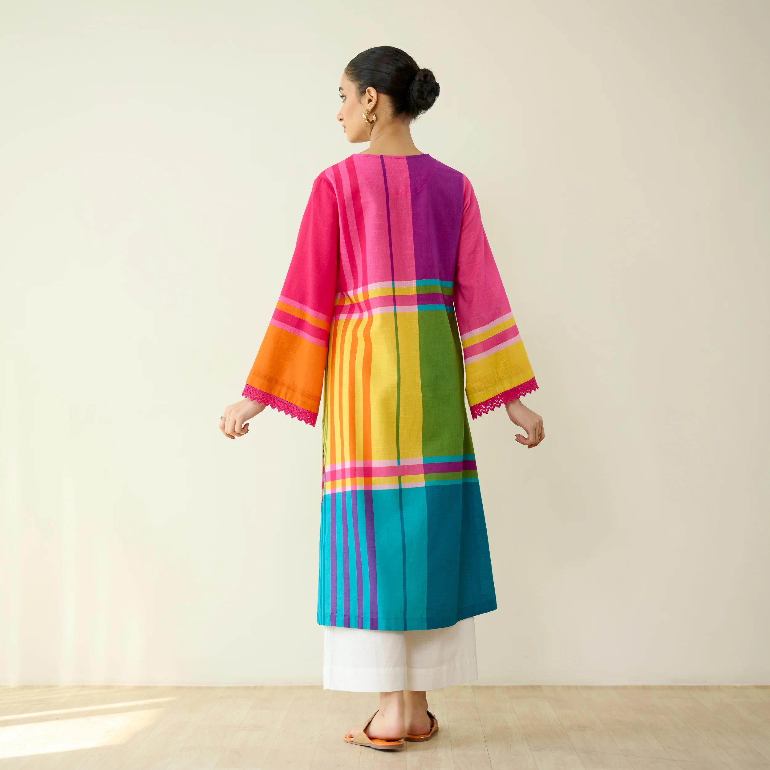 Chakra Pure Slub Cotton Kurta - Multicolour - Image 10