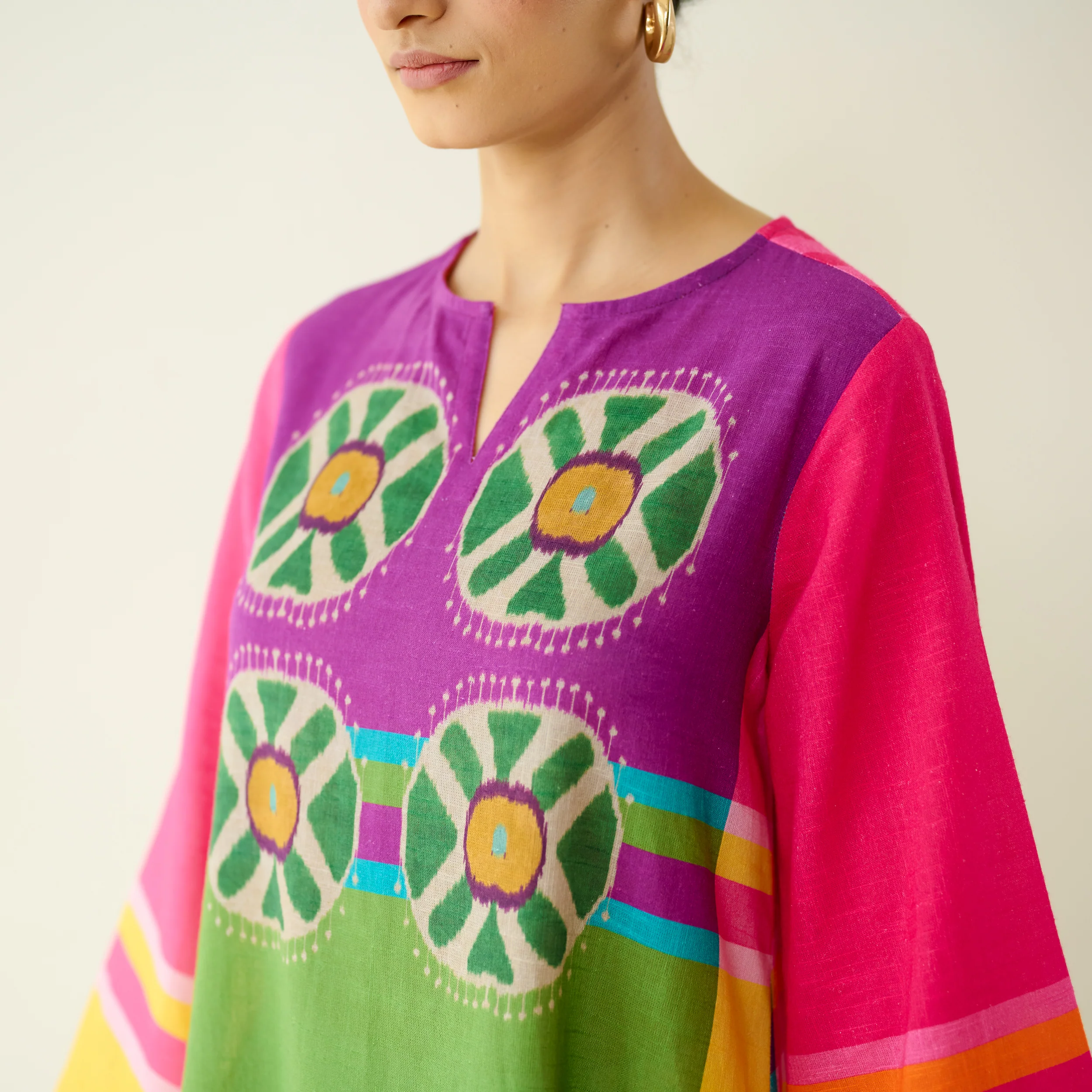 Chakra Pure Slub Cotton Kurta - Multicolour - Image 2