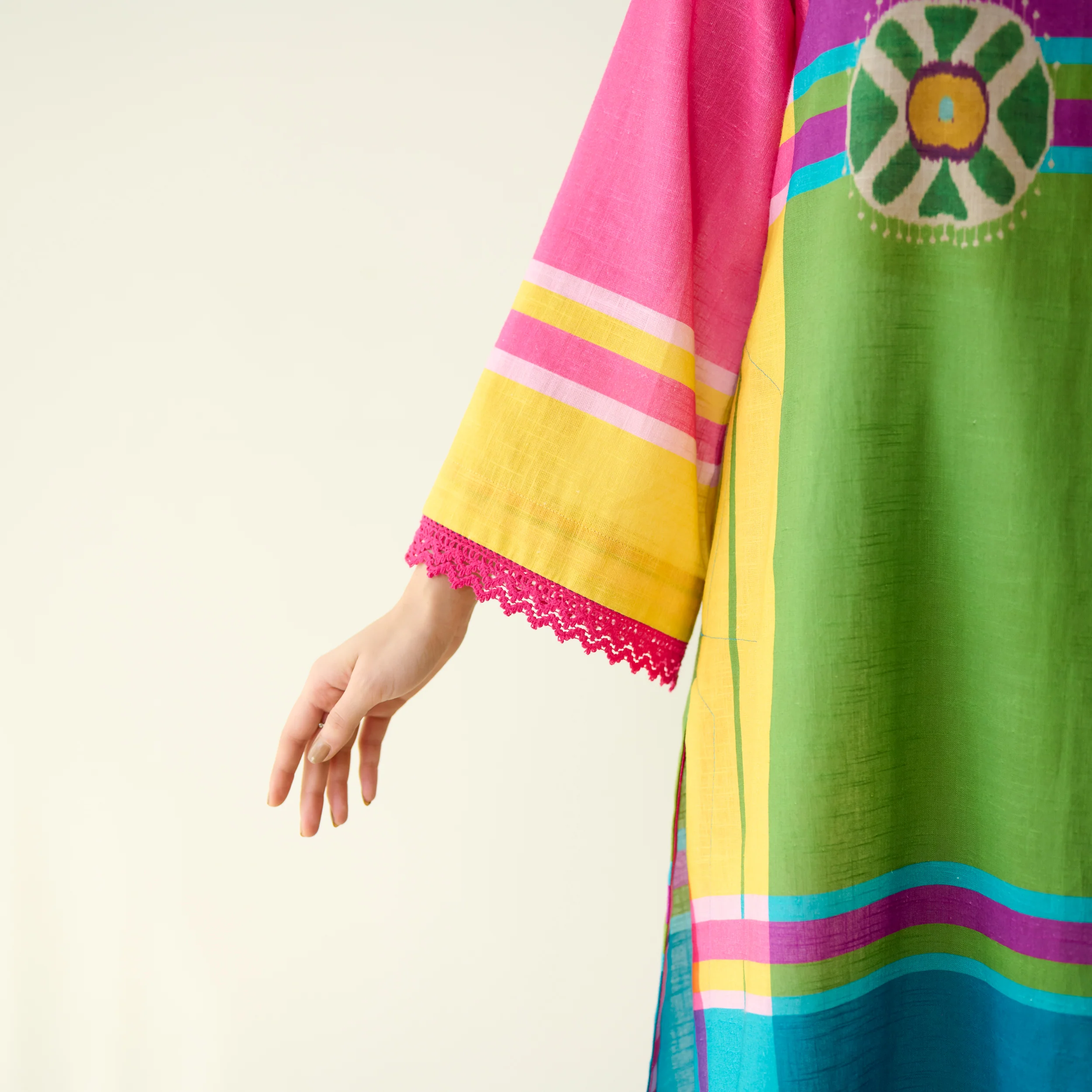 Chakra Pure Slub Cotton Kurta - Multicolour - Image 3
