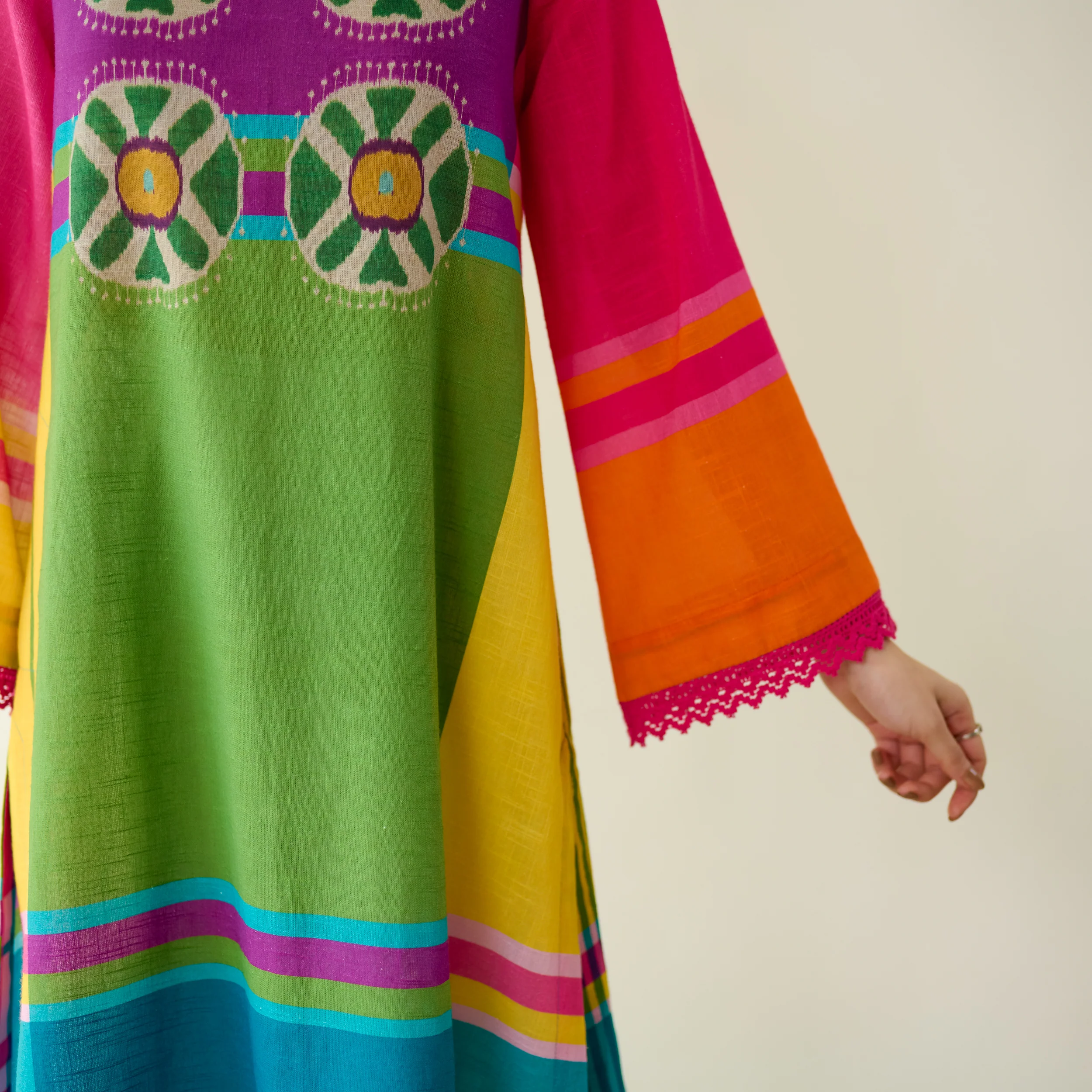 Chakra Pure Slub Cotton Kurta - Multicolour - Image 5