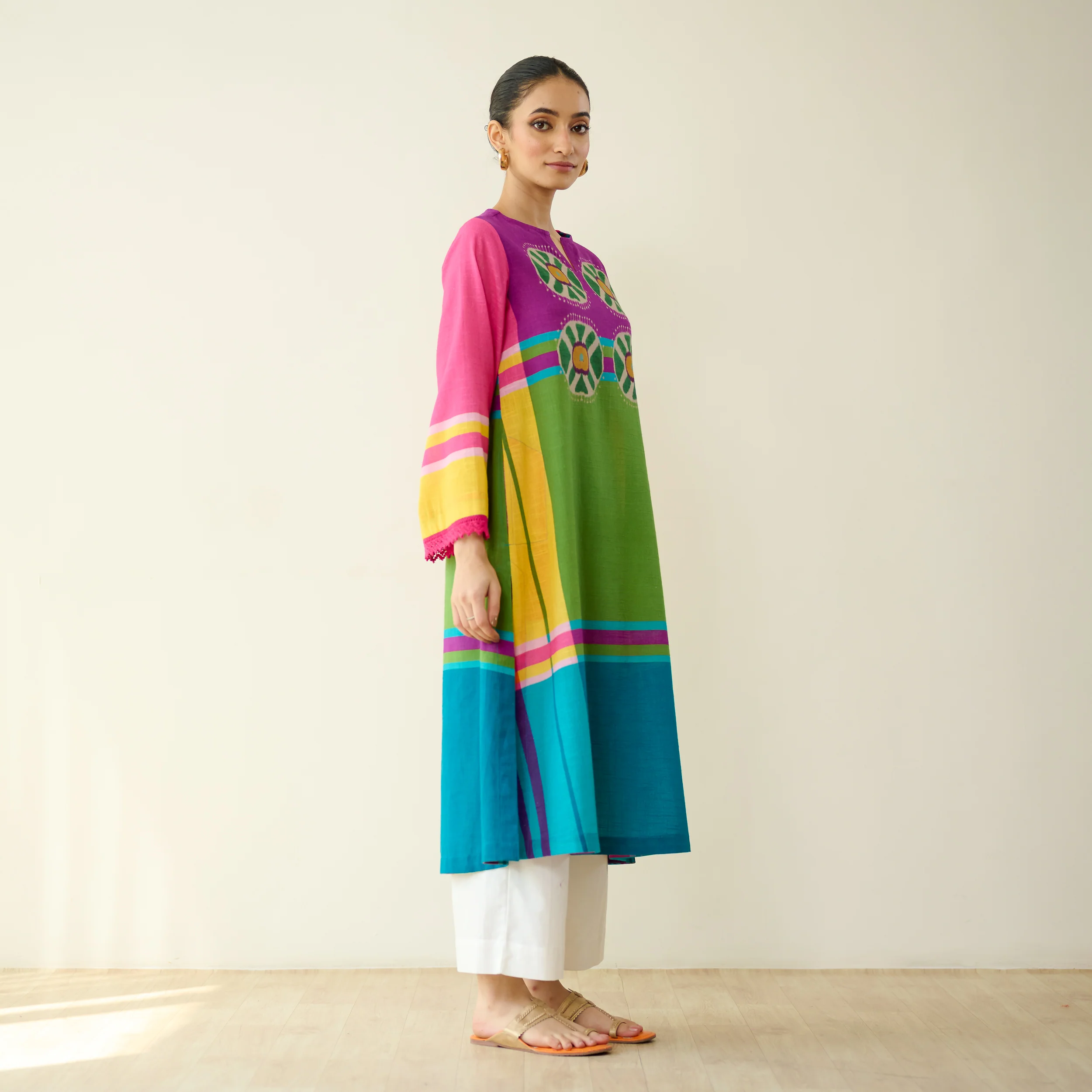 Chakra Pure Slub Cotton Kurta - Multicolour - Image 7