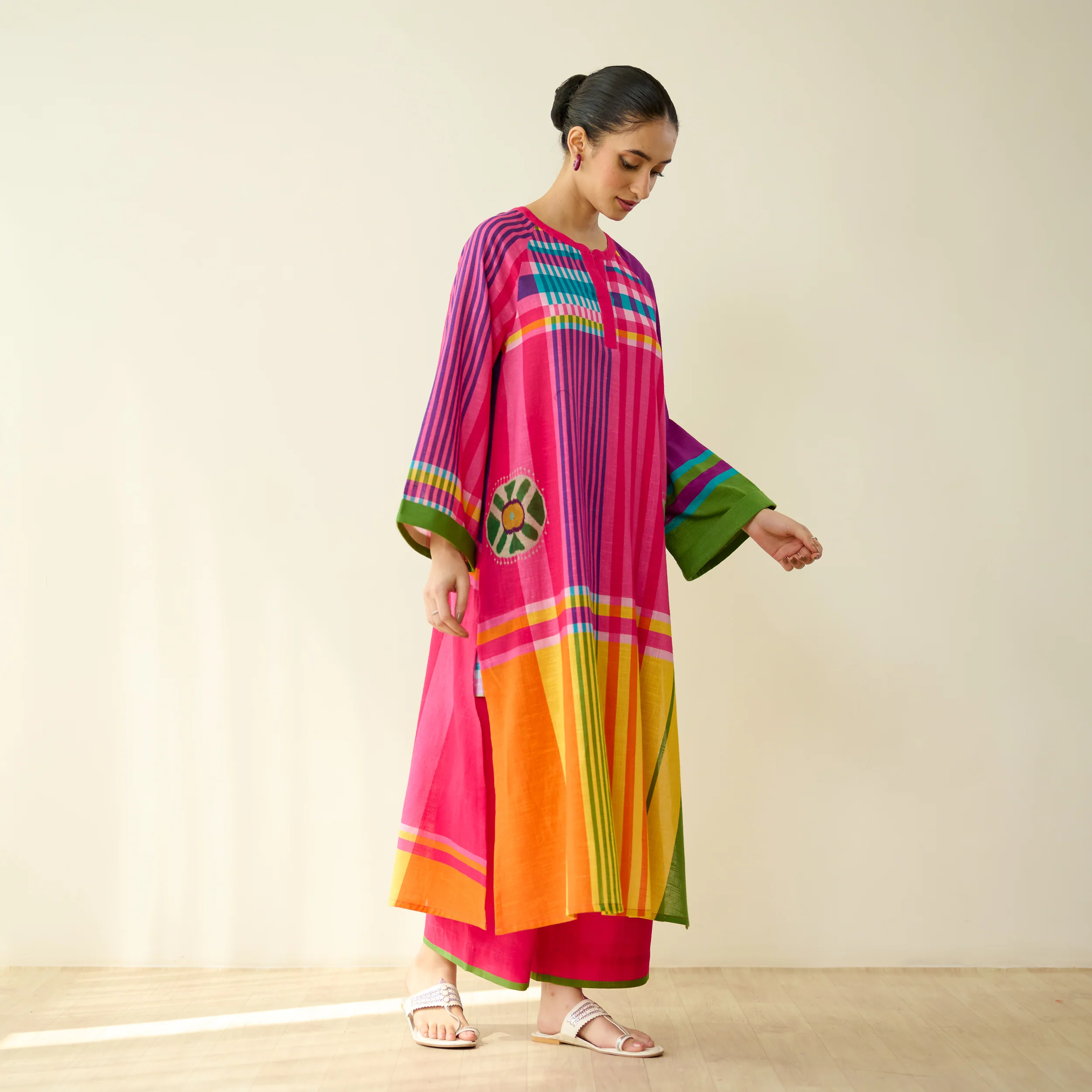 Checkmate Pure Slub Cotton Kurta Set - Multicolour - Image 10