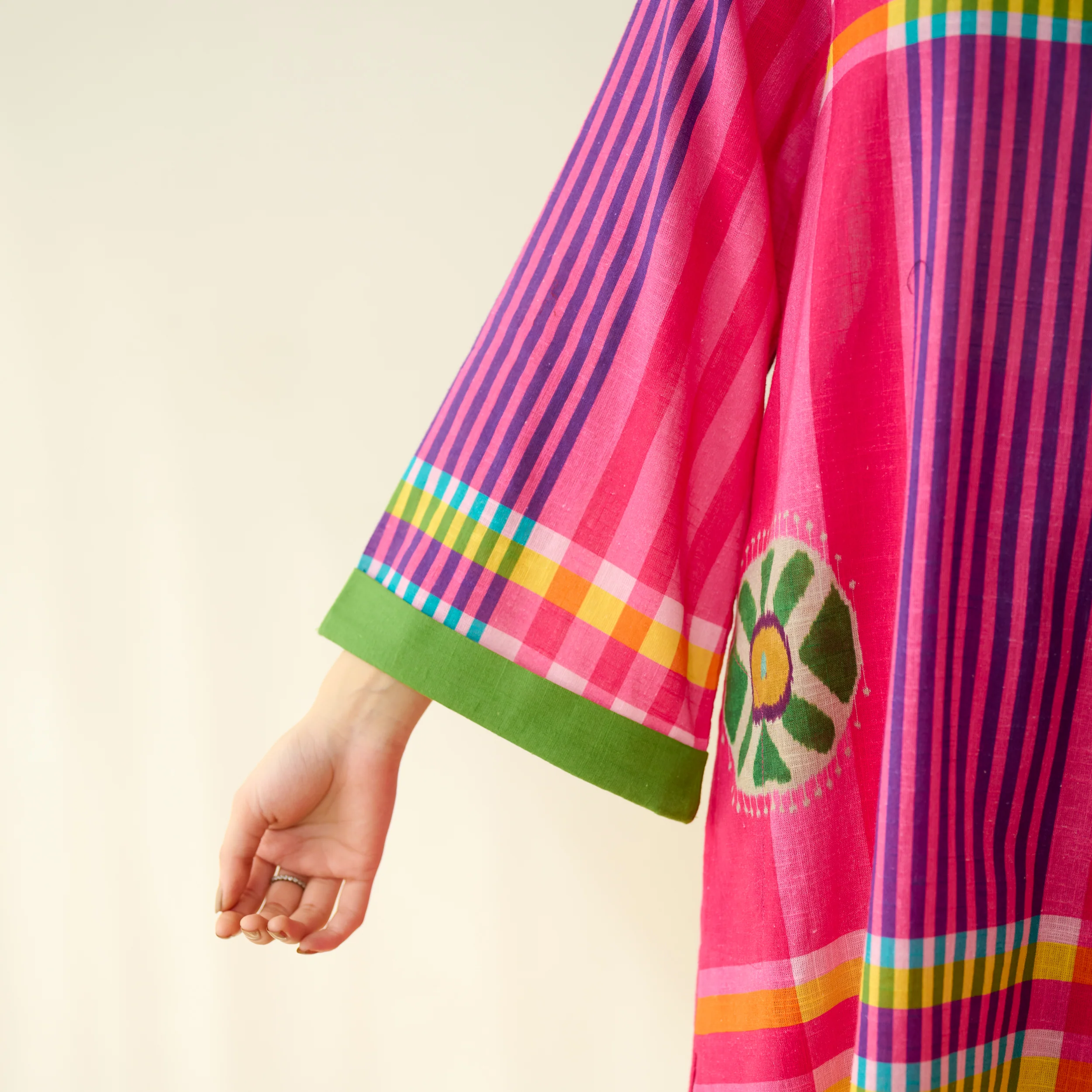 Checkmate Pure Slub Cotton Kurta Set - Multicolour - Image 5
