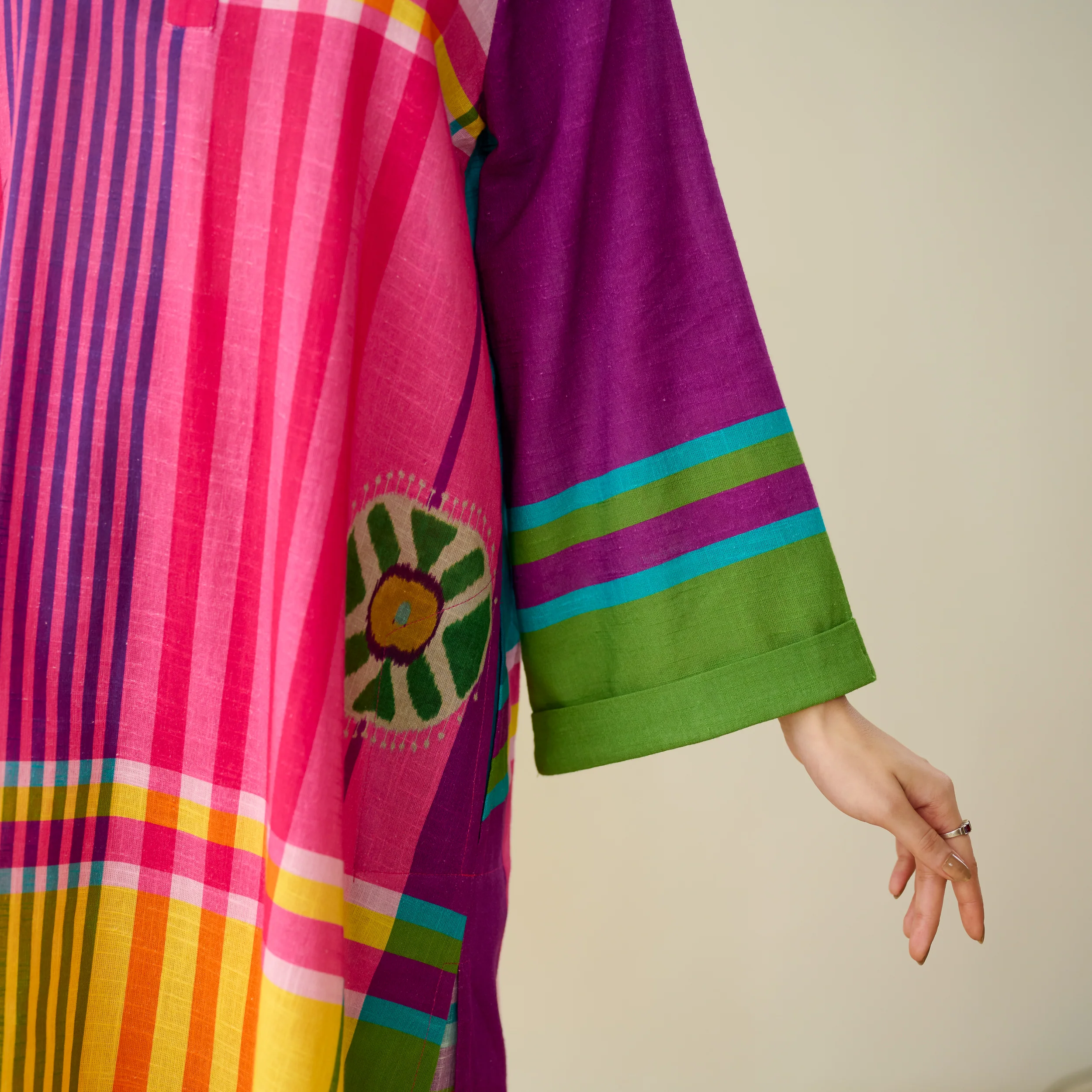Checkmate Pure Slub Cotton Kurta Set - Multicolour - Image 6