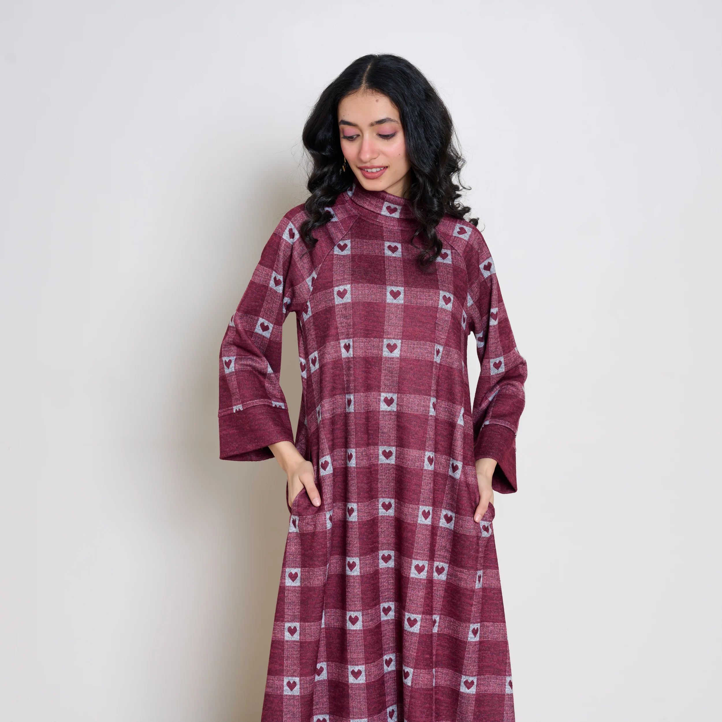 Childhood Sweetheart Woollen Kurta - Maroon - Image 3