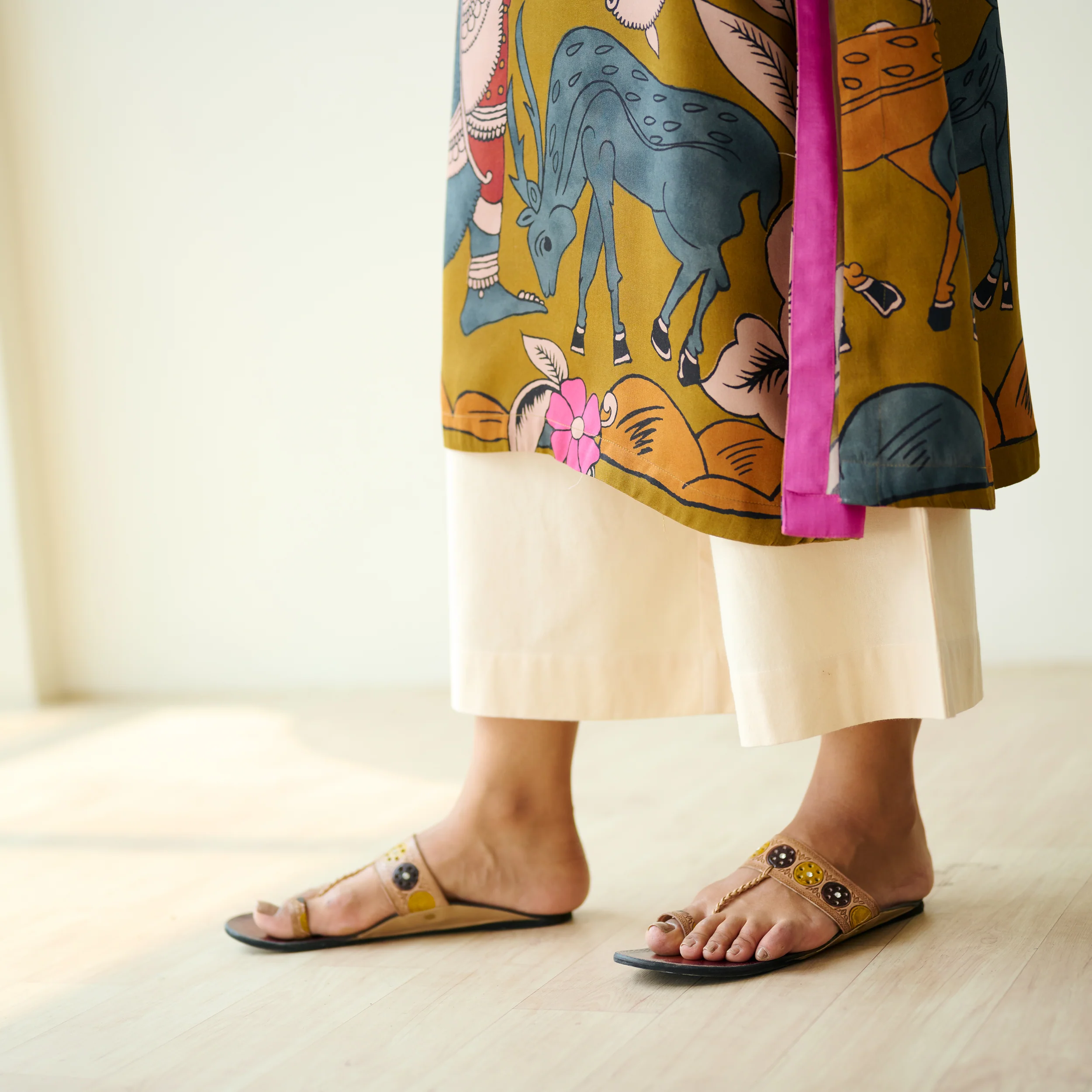 Chitra Modal Satin Kurta - Mustard - Image 6