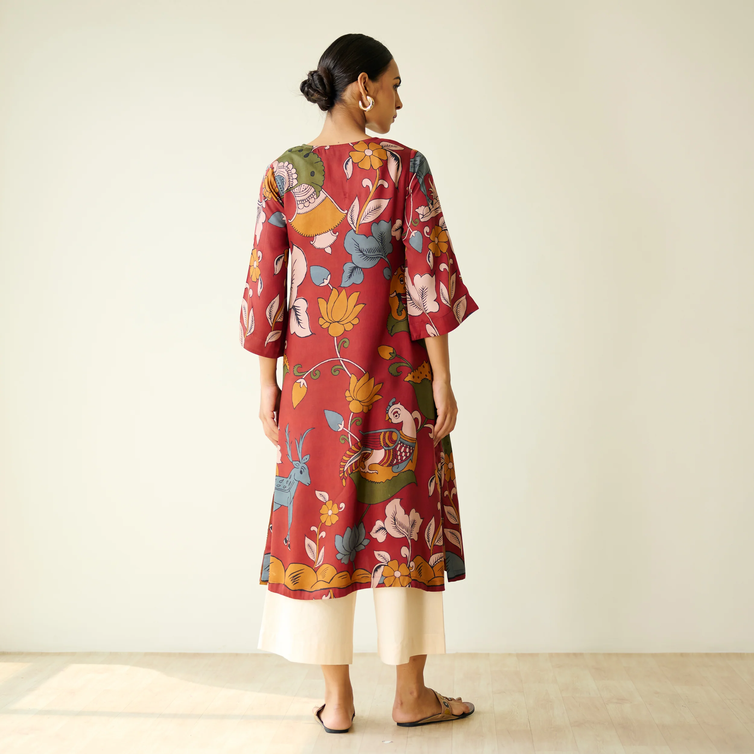 Chitra Modal Satin Kurta - Rust - Image 7
