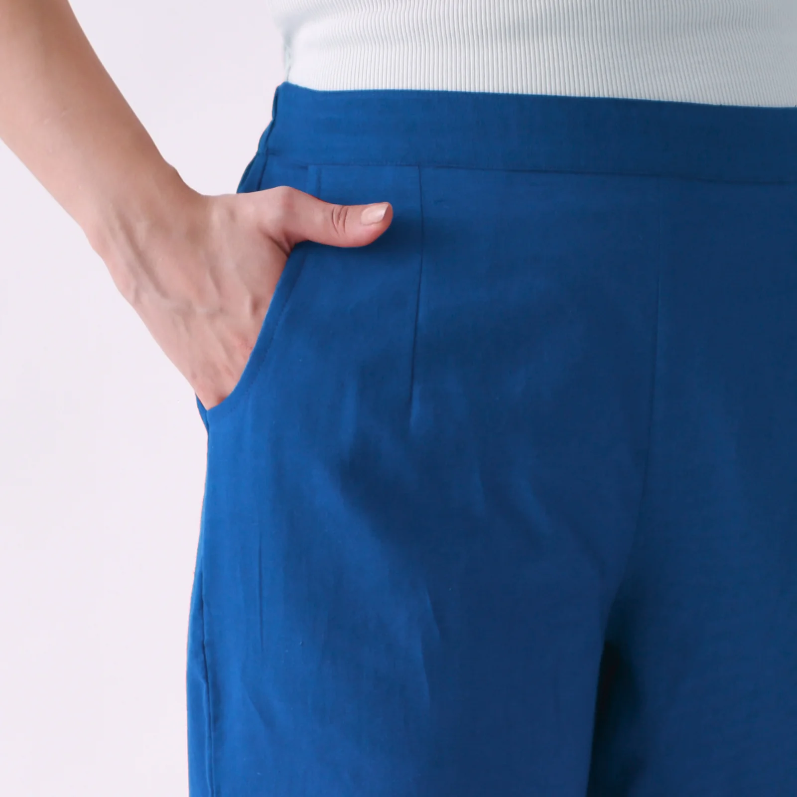 Classic Blue Cotton AMPM Pants - Image 4