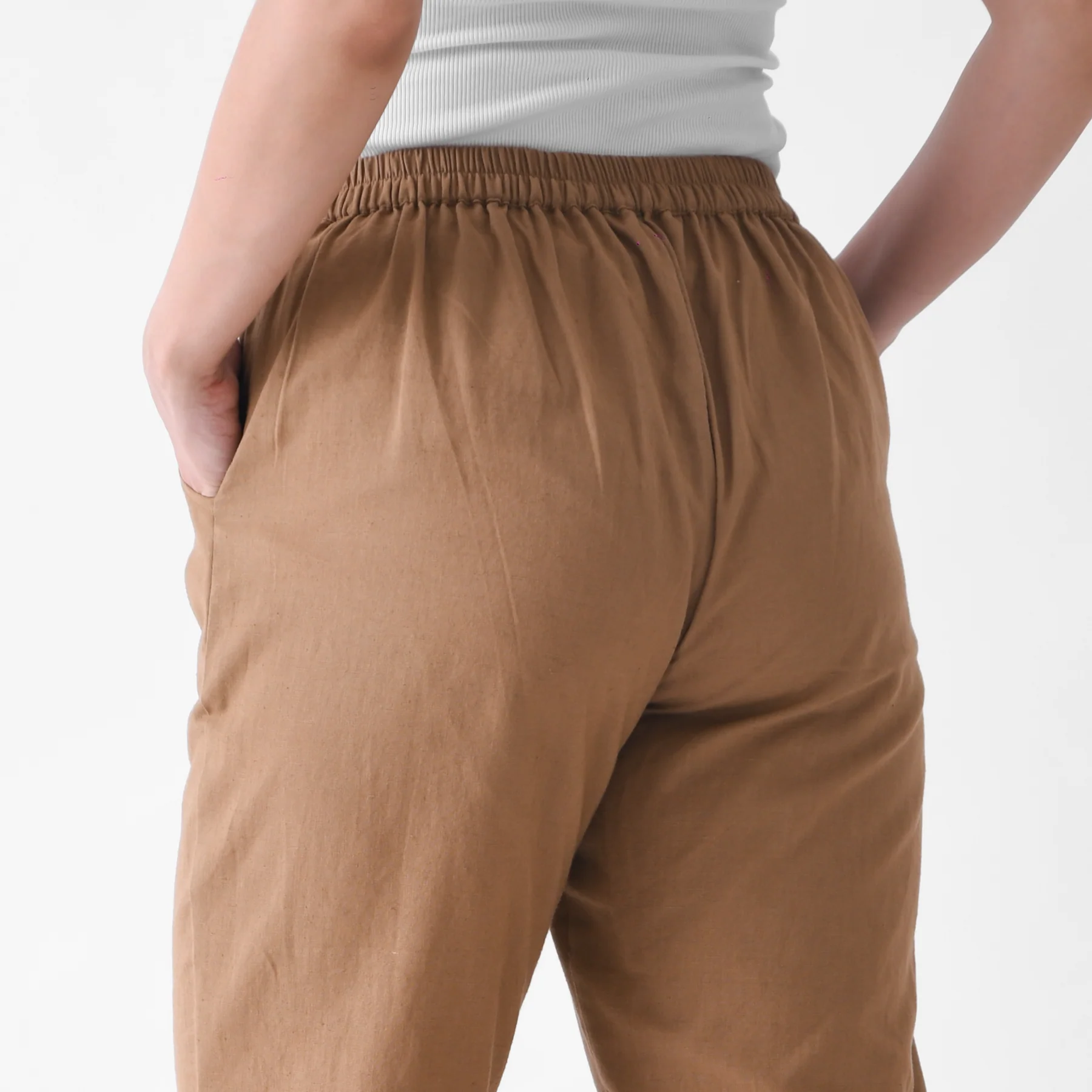 Coffee Brown Cotton AMPM Pants - Image 5