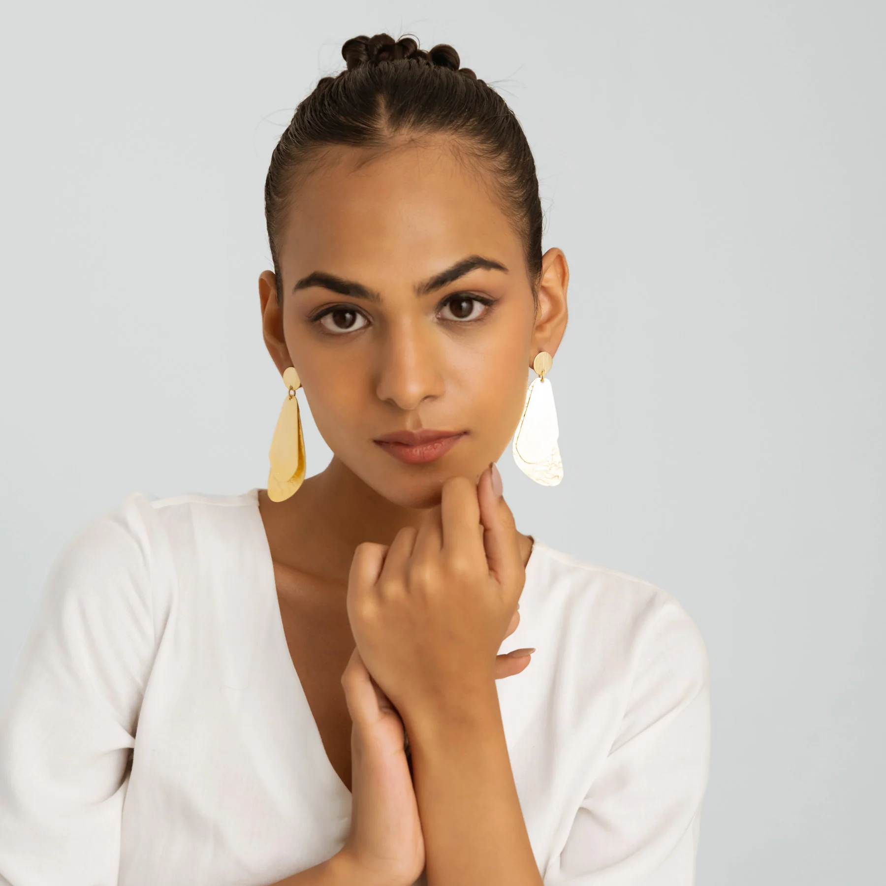 Contemporary Earrings - Gold - Image 4