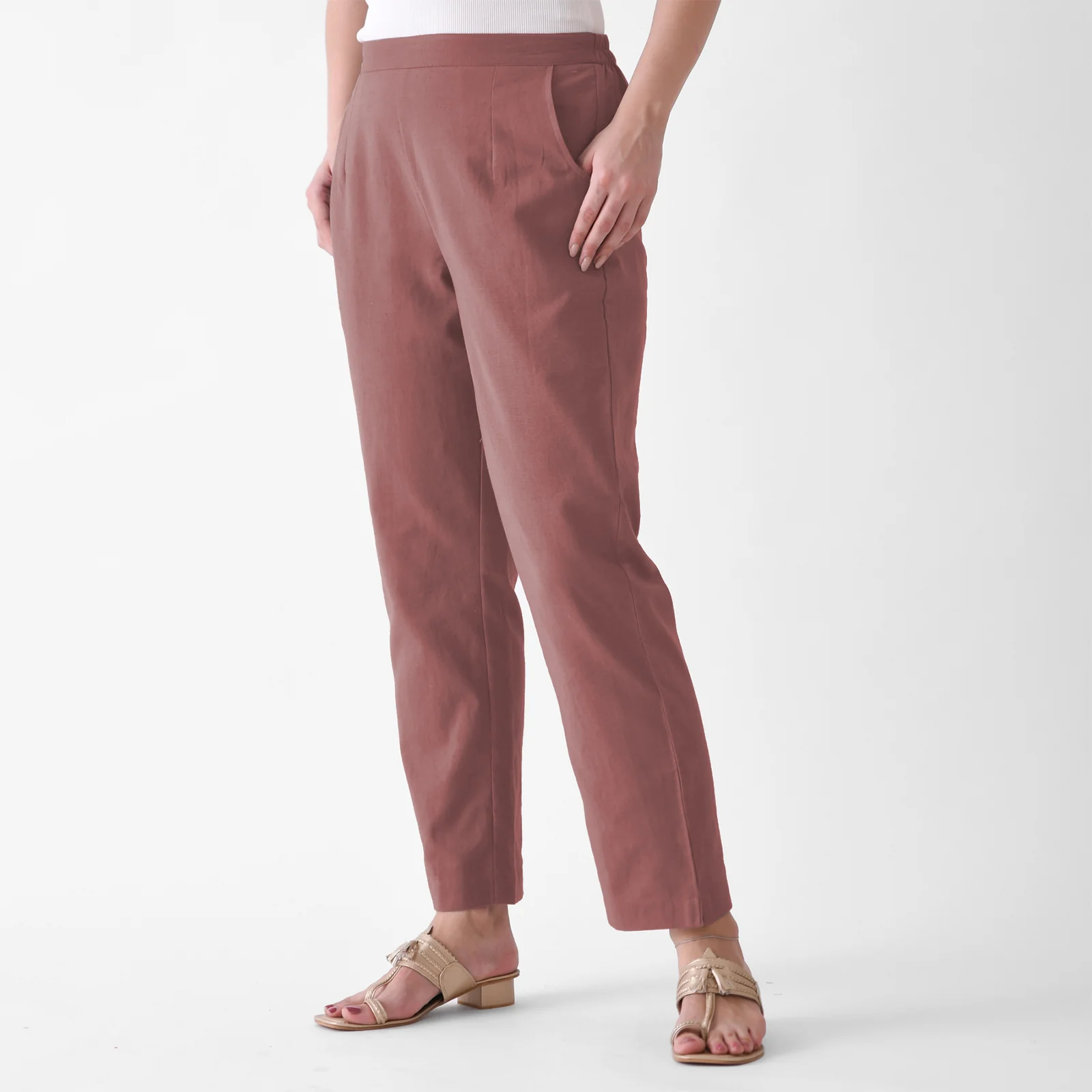 Coral Rose Cotton AMPM Pants - Image 4