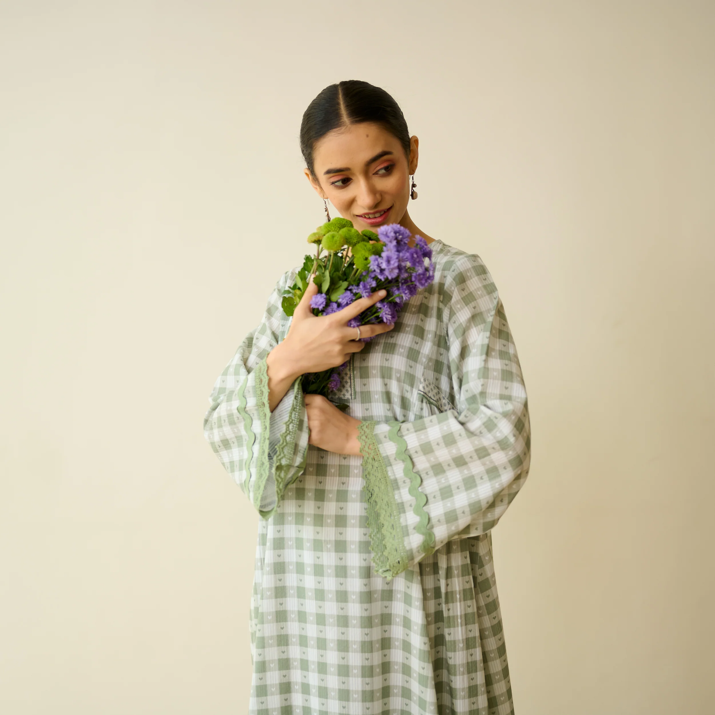 Countryside Seersucker Cotton Kurta Set - Pista Green - Image 5
