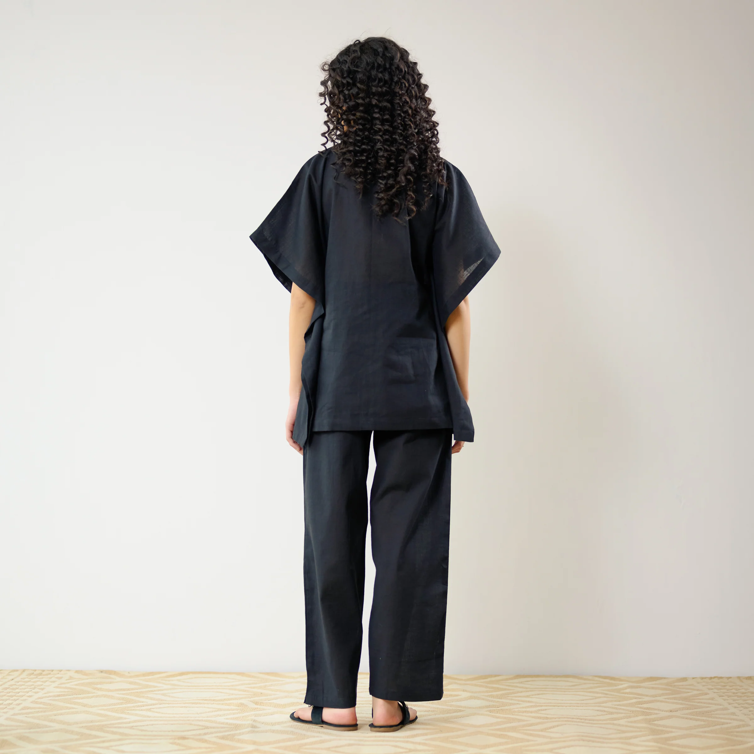 Dahlia Statement Embroidered Cotton Co-ord Set - Black - Image 9