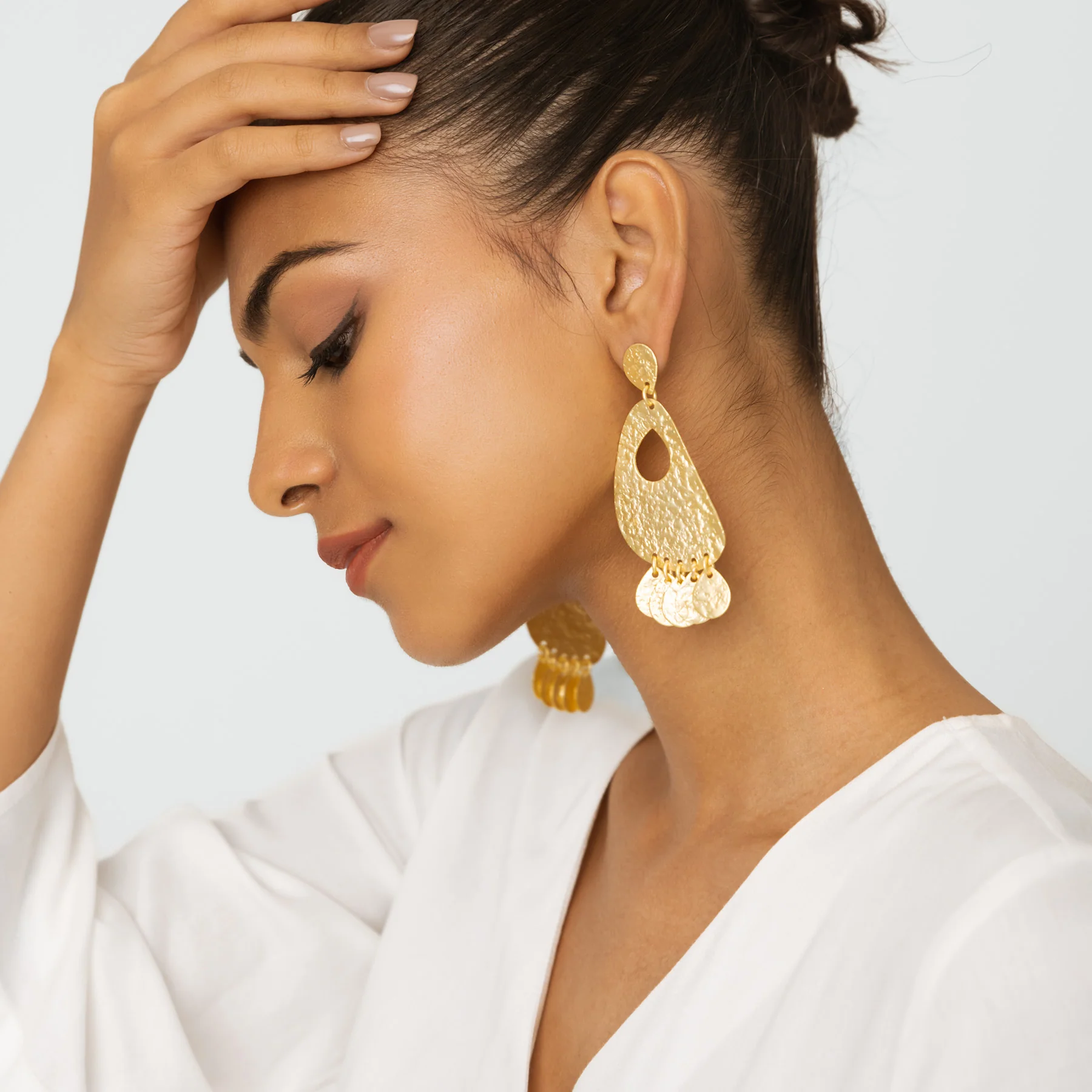 Dangle Drop Earrings - Gold - Image 3