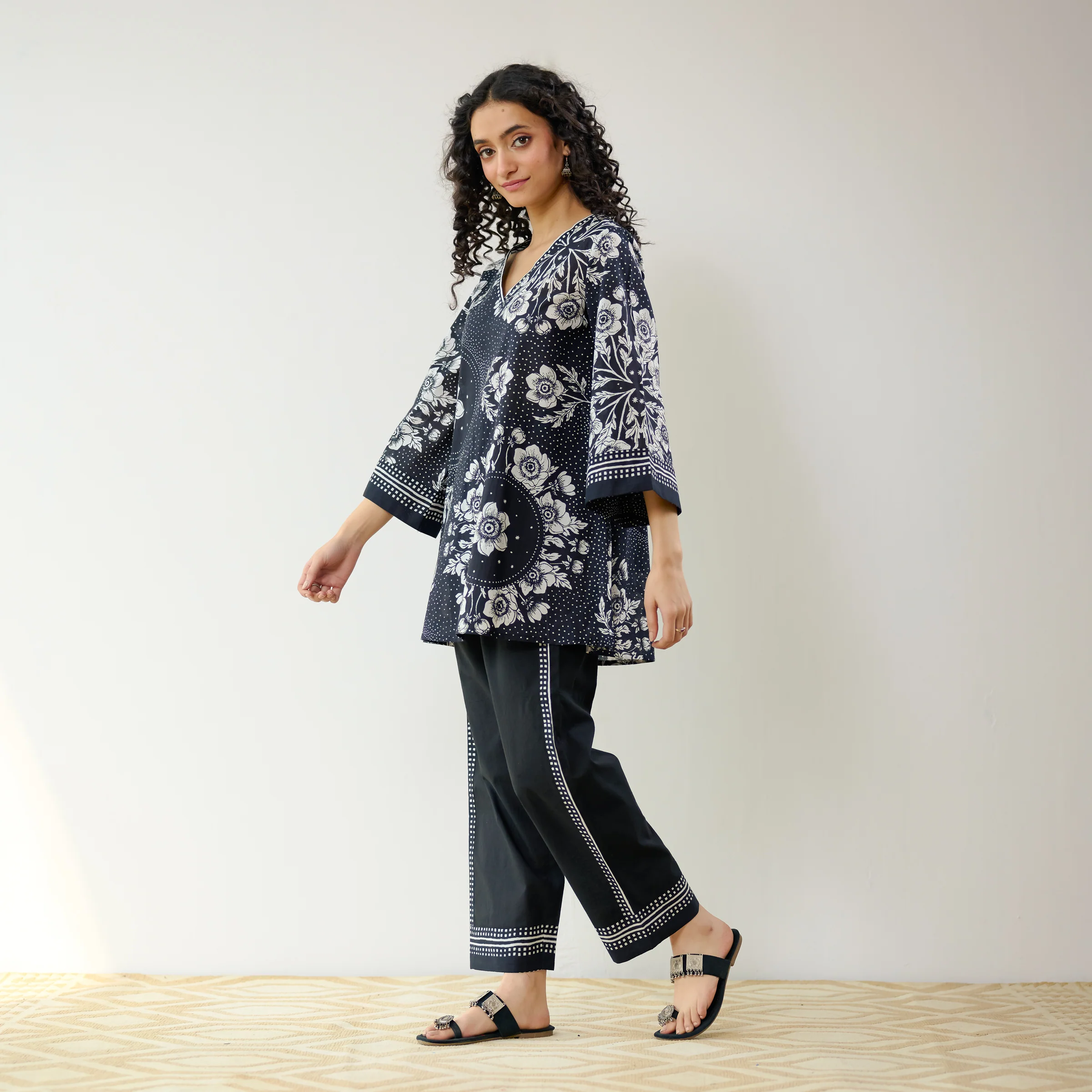 Dewdrop Cotton Co-ord Set - Classic Black - Image 5