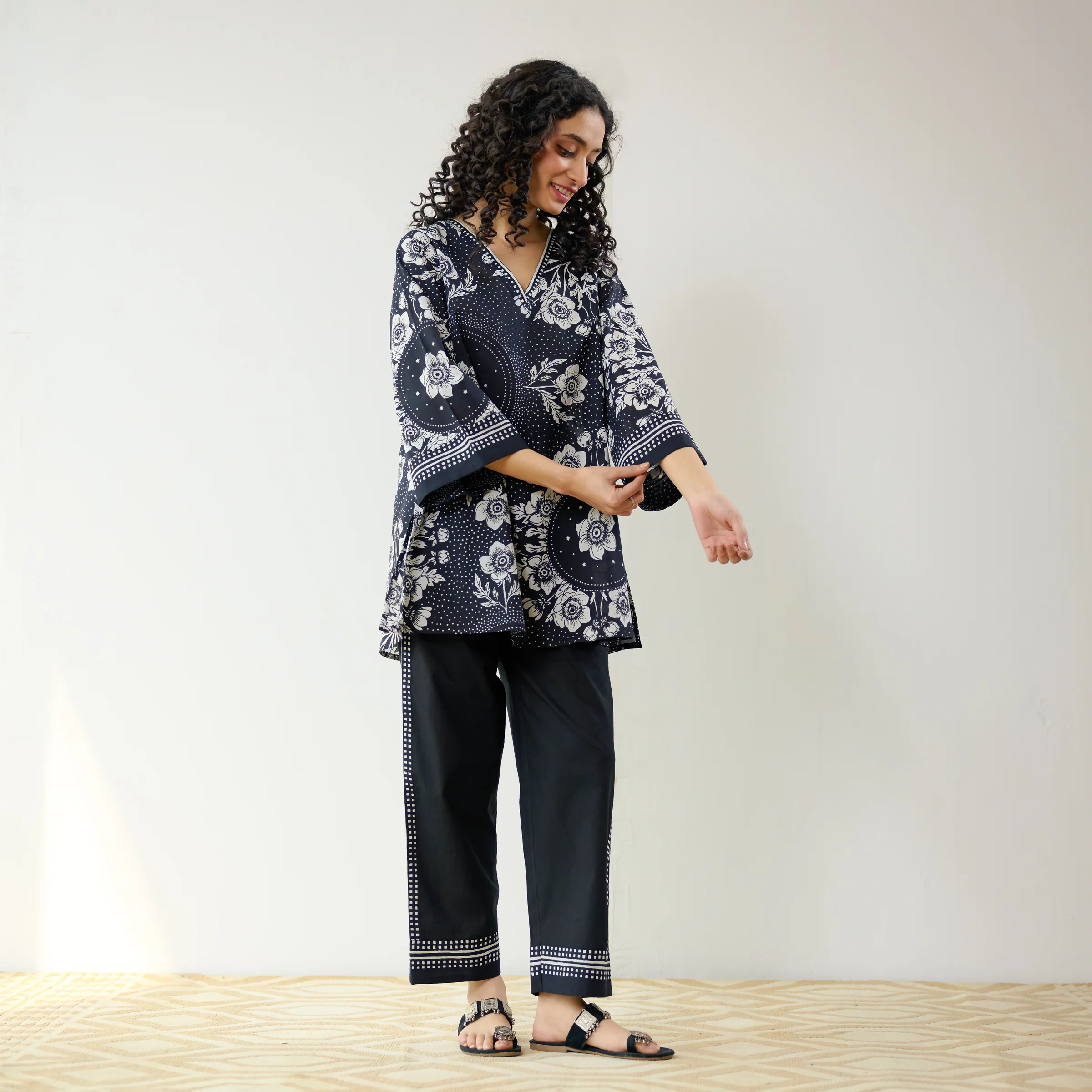 Dewdrop Cotton Co-ord Set - Classic Black - Image 6