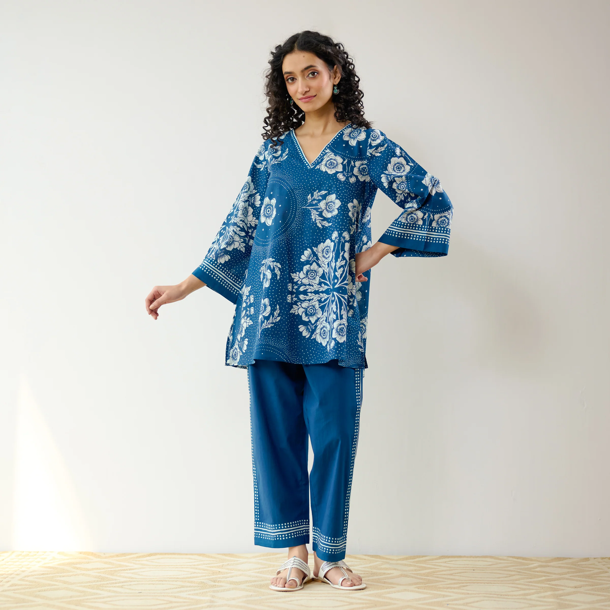 Dewdrop Cotton Co-ord Set - Indigo Blue - Image 5