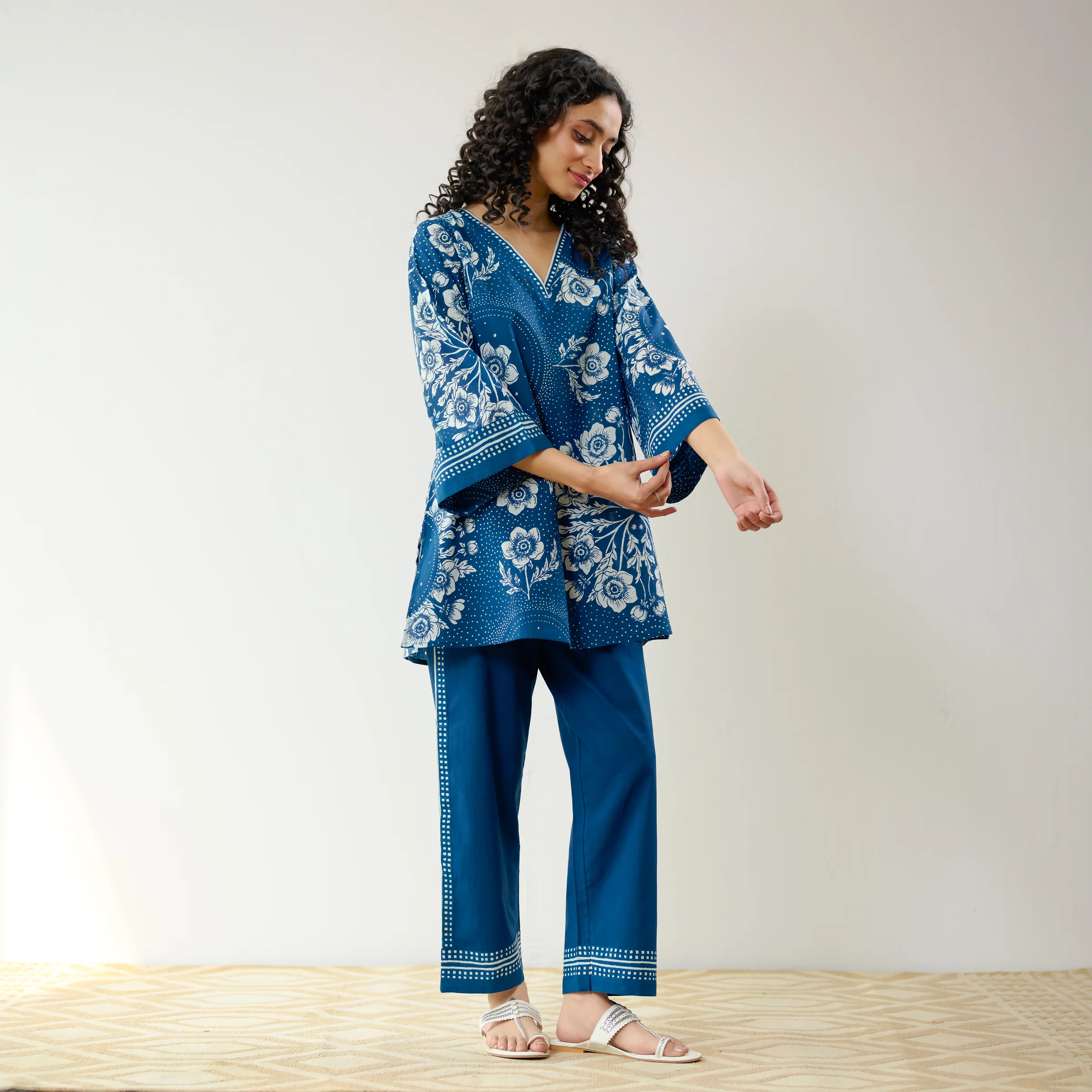 Dewdrop Cotton Co-ord Set - Indigo Blue - Image 7