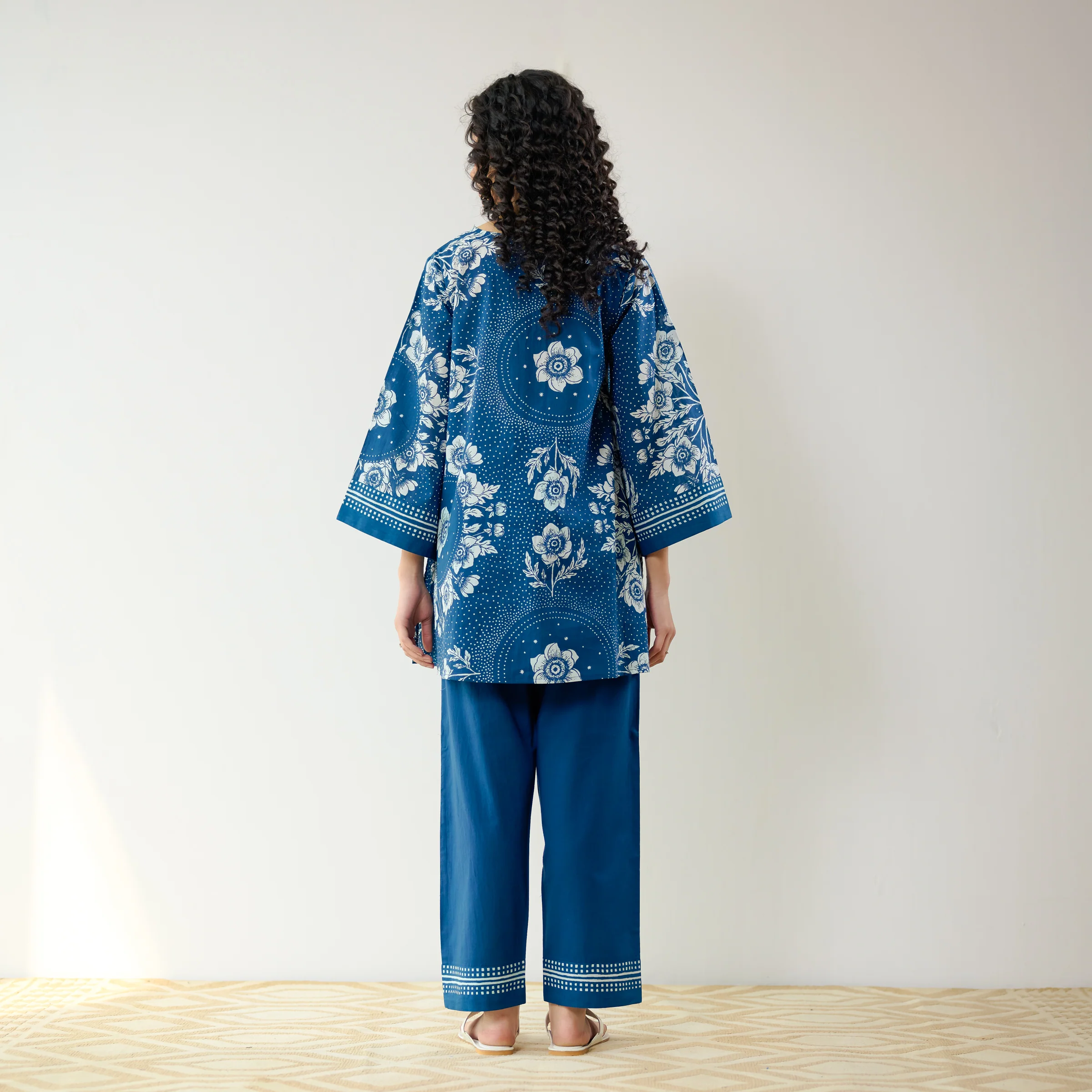 Dewdrop Cotton Co-ord Set - Indigo Blue - Image 8