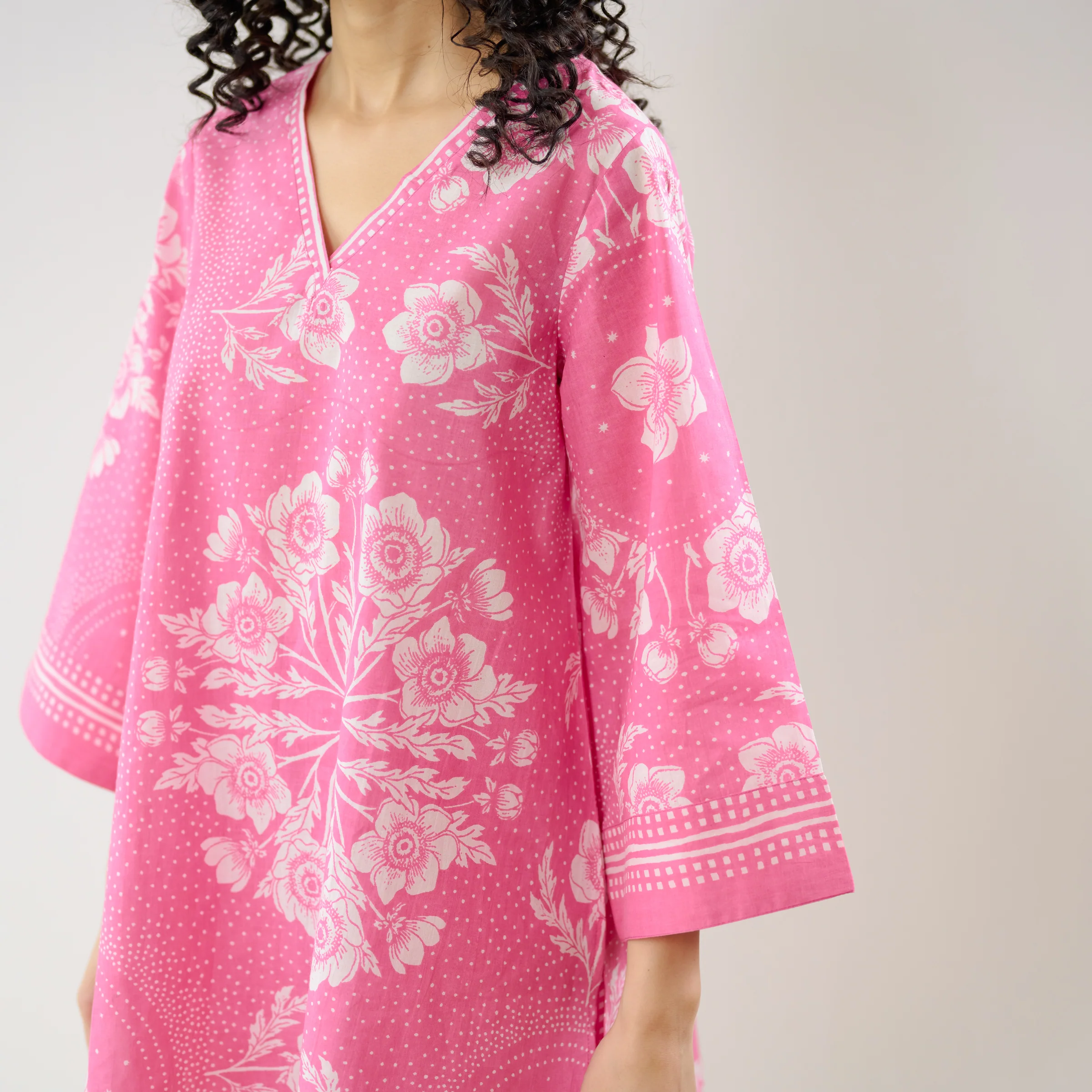 Dewdrop Cotton Co-ord Set - Pink - Image 3